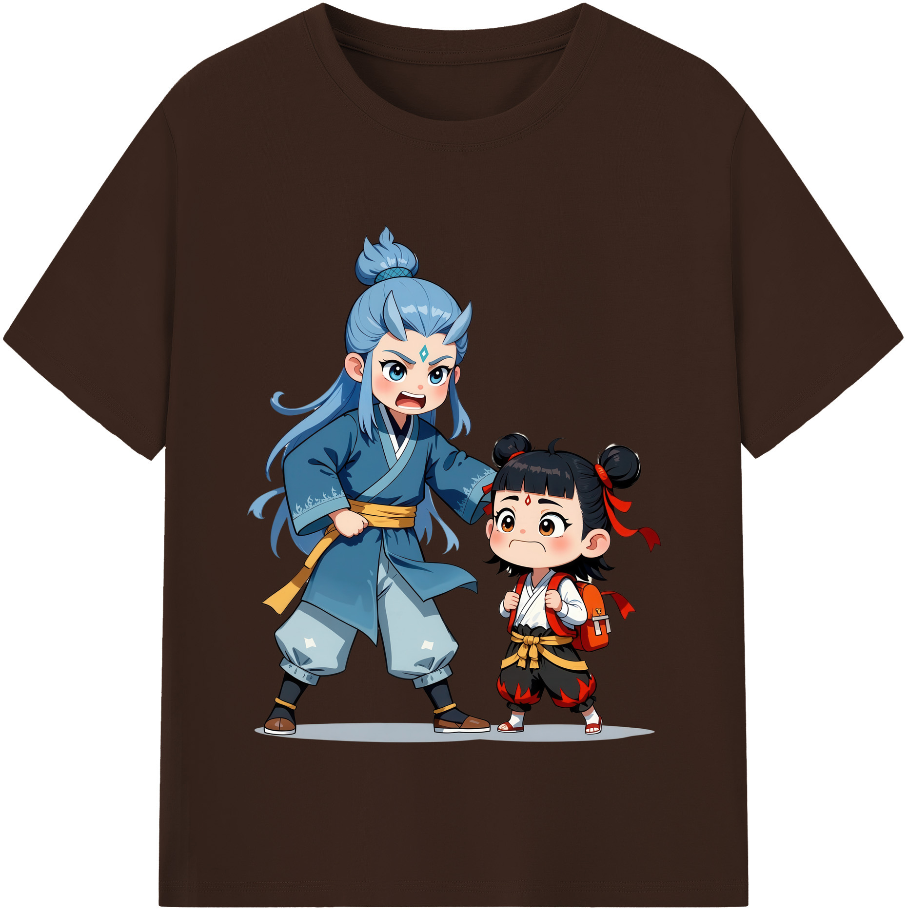 （画像用） Ne Zha 2 ナタ 魔童の大暴れ 綿100％半袖Tシャツ（フロントプリント）