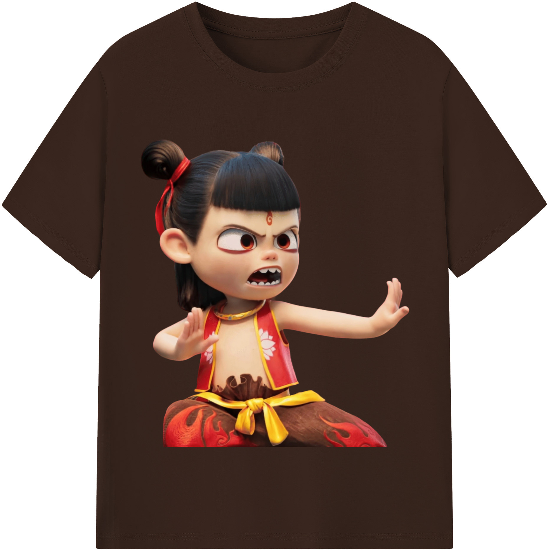 （画像用） Ne Zha 2 ナタ 魔童の大暴れ 綿100％半袖Tシャツ（フロントプリント）
