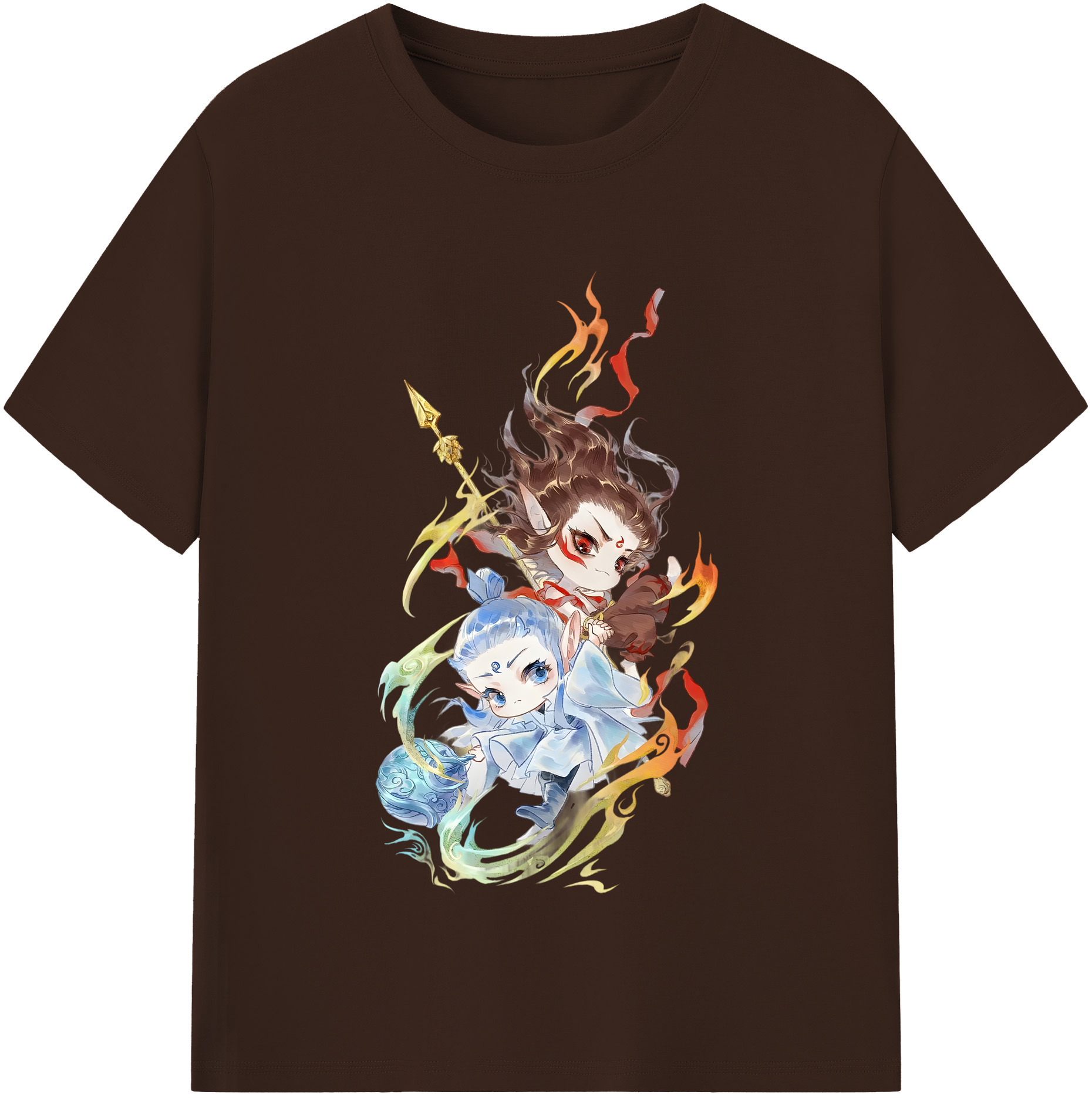 （画像用） Ne Zha 2 ナタ 魔童の大暴れ 綿100％半袖Tシャツ（フロントプリント）
