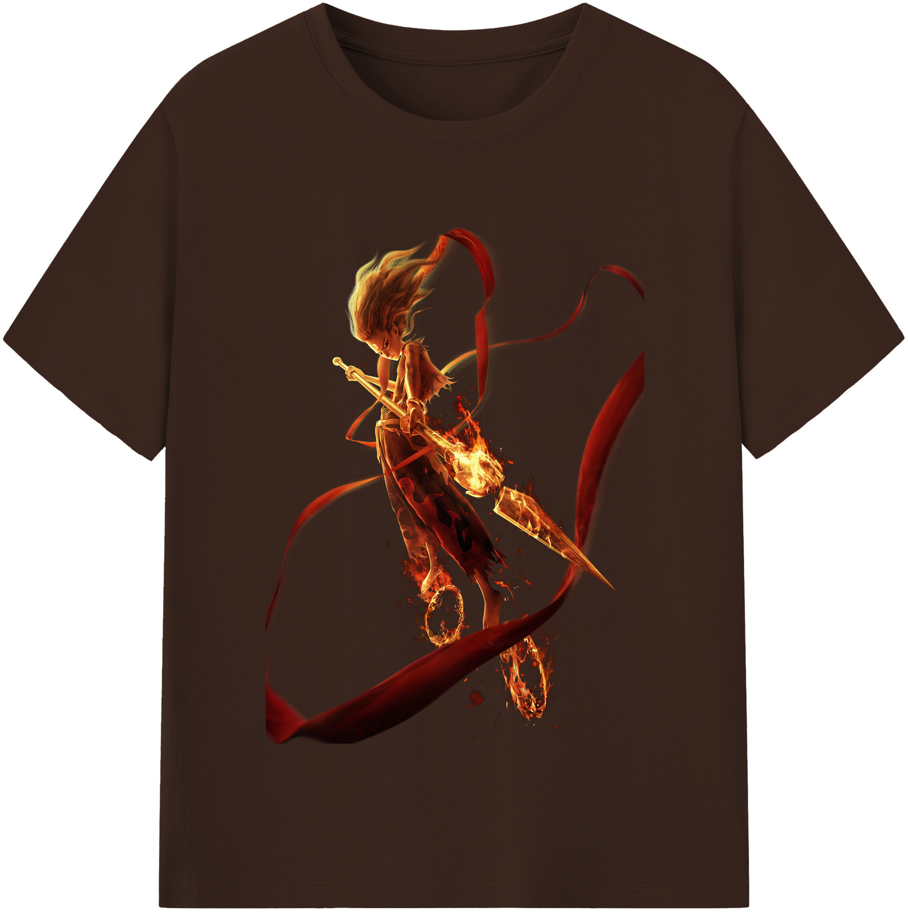 （画像用） Ne Zha 2 ナタ 魔童の大暴れ 綿100％半袖Tシャツ（フロントプリント）