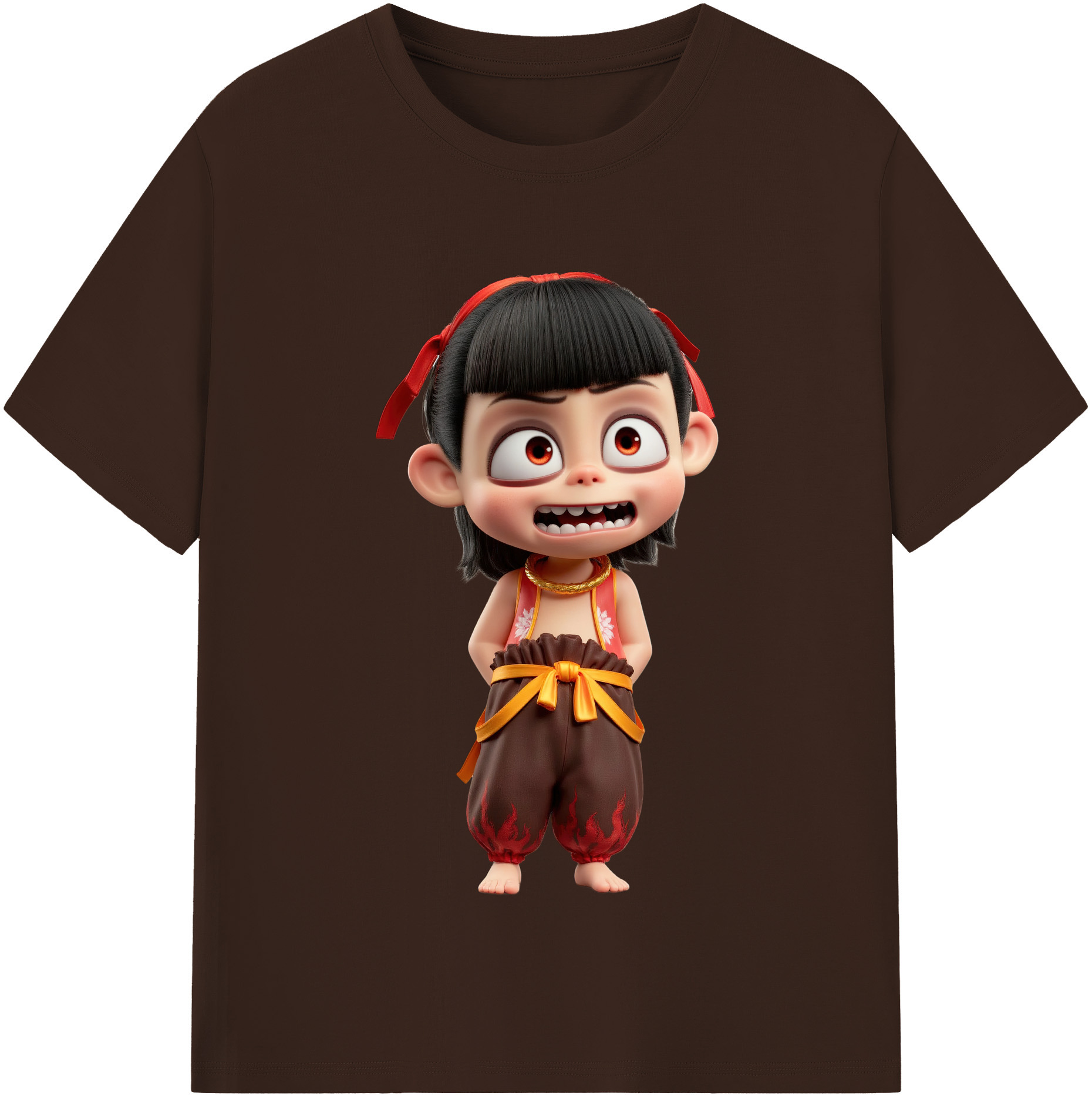（画像用） Ne Zha 2 ナタ 魔童の大暴れ 綿100％半袖Tシャツ（フロントプリント）