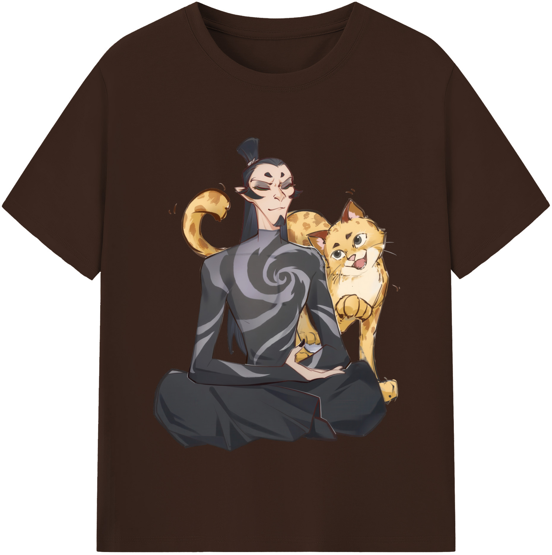 （画像用） Ne Zha 2 ナタ 魔童の大暴れ 綿100％半袖Tシャツ（フロントプリント）