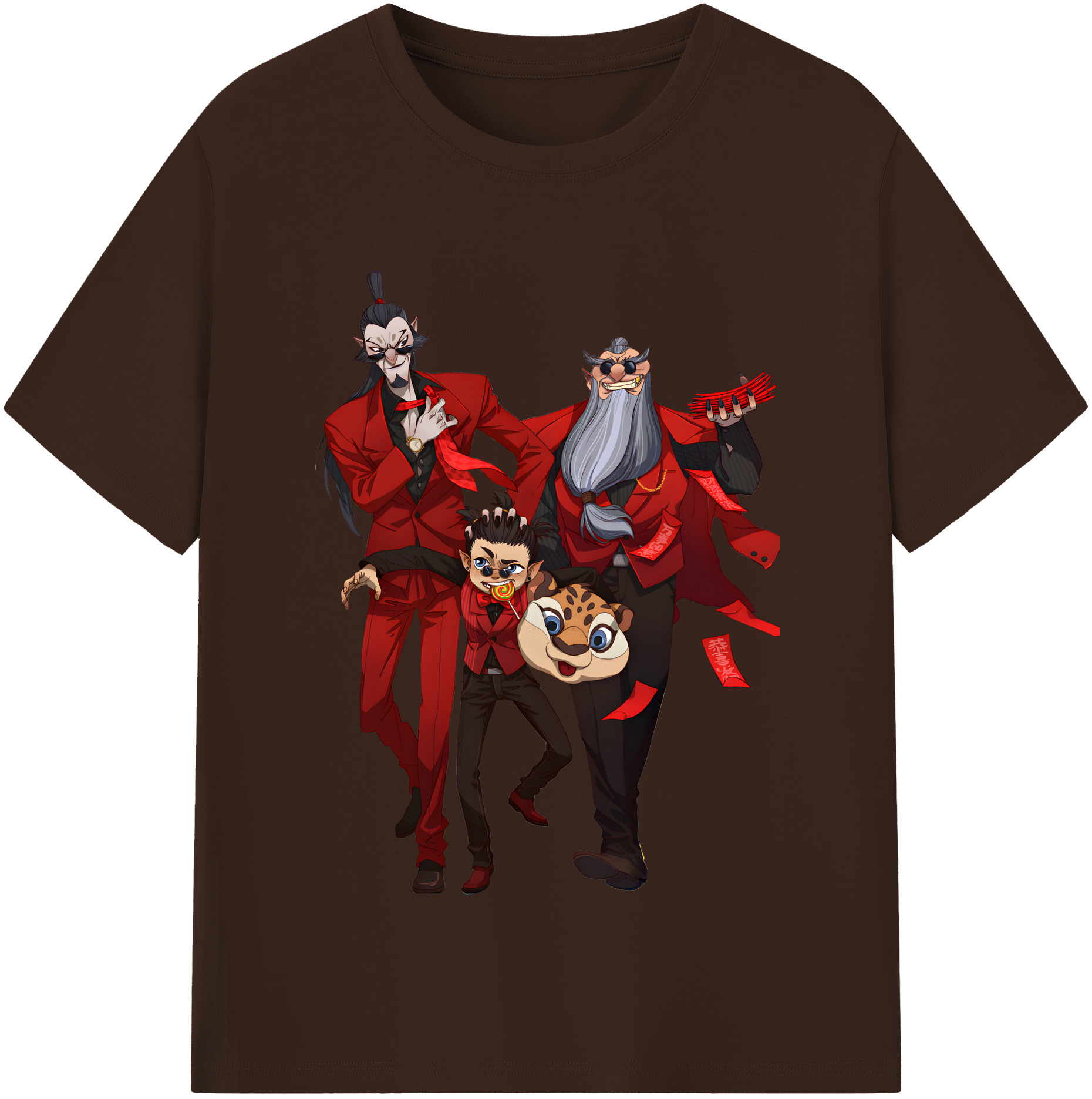 （画像用） Ne Zha 2 ナタ 魔童の大暴れ 綿100％半袖Tシャツ（フロントプリント）