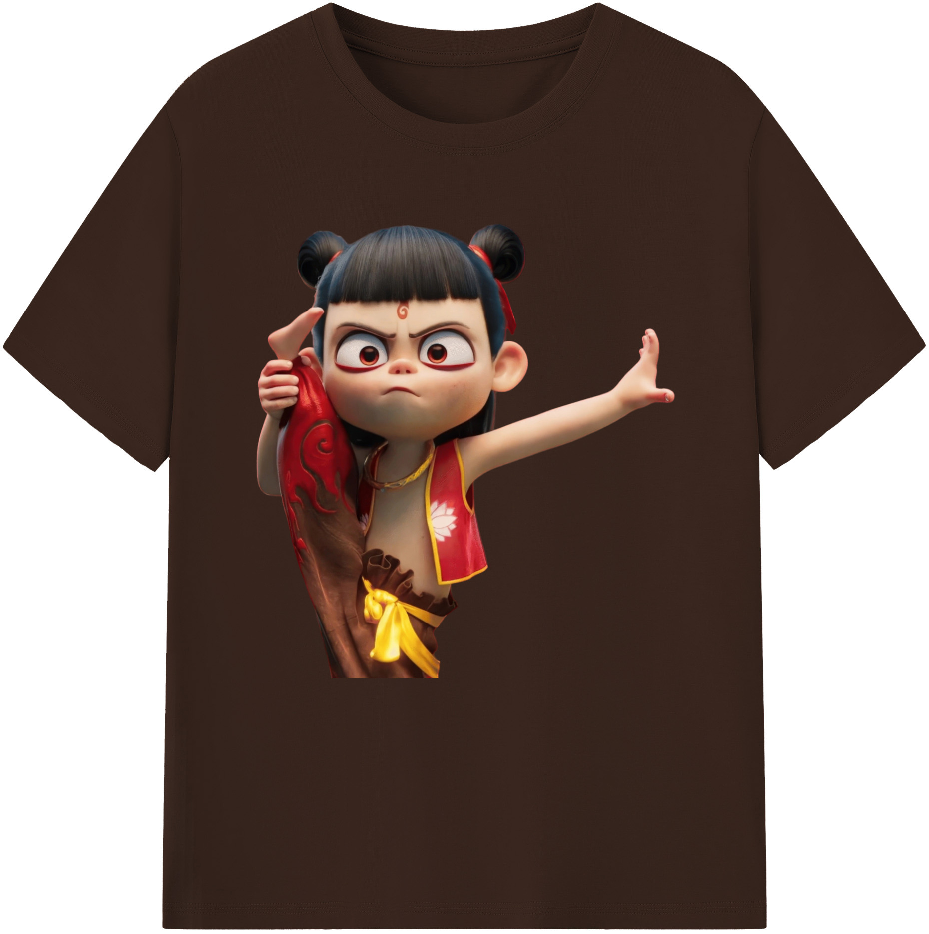 （画像用） Ne Zha 2 ナタ 魔童の大暴れ 綿100％半袖Tシャツ（フロントプリント）