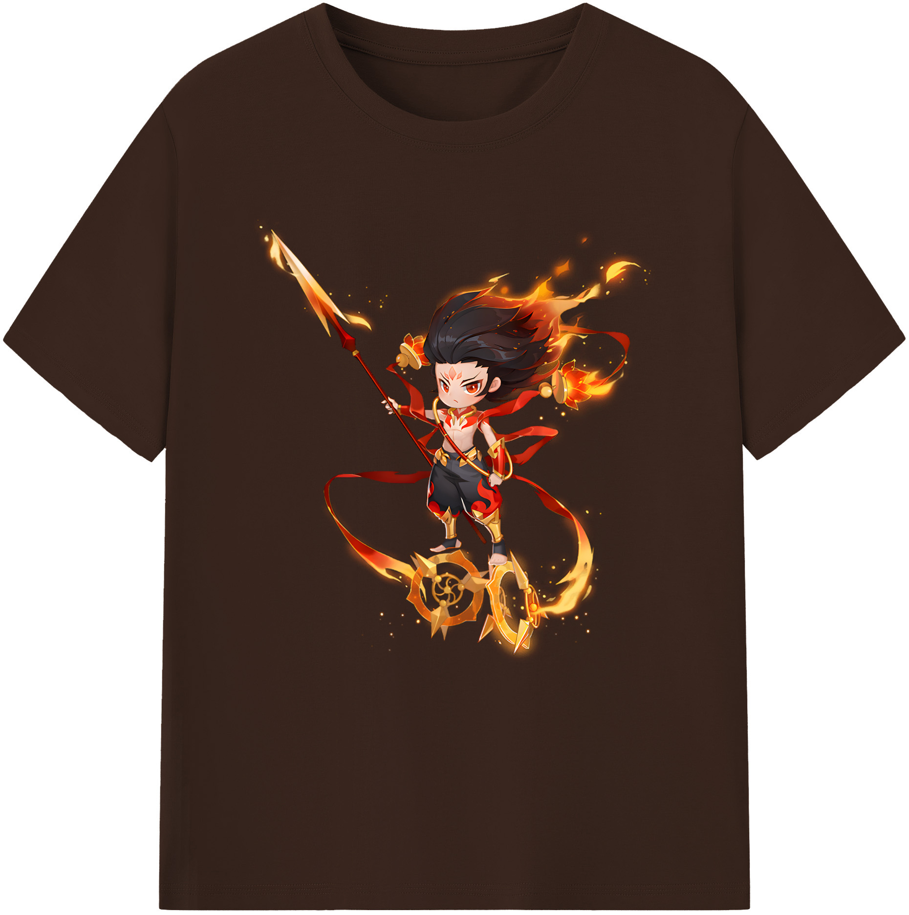 （画像用） Ne Zha 2 ナタ 魔童の大暴れ 綿100％半袖Tシャツ（フロントプリント）