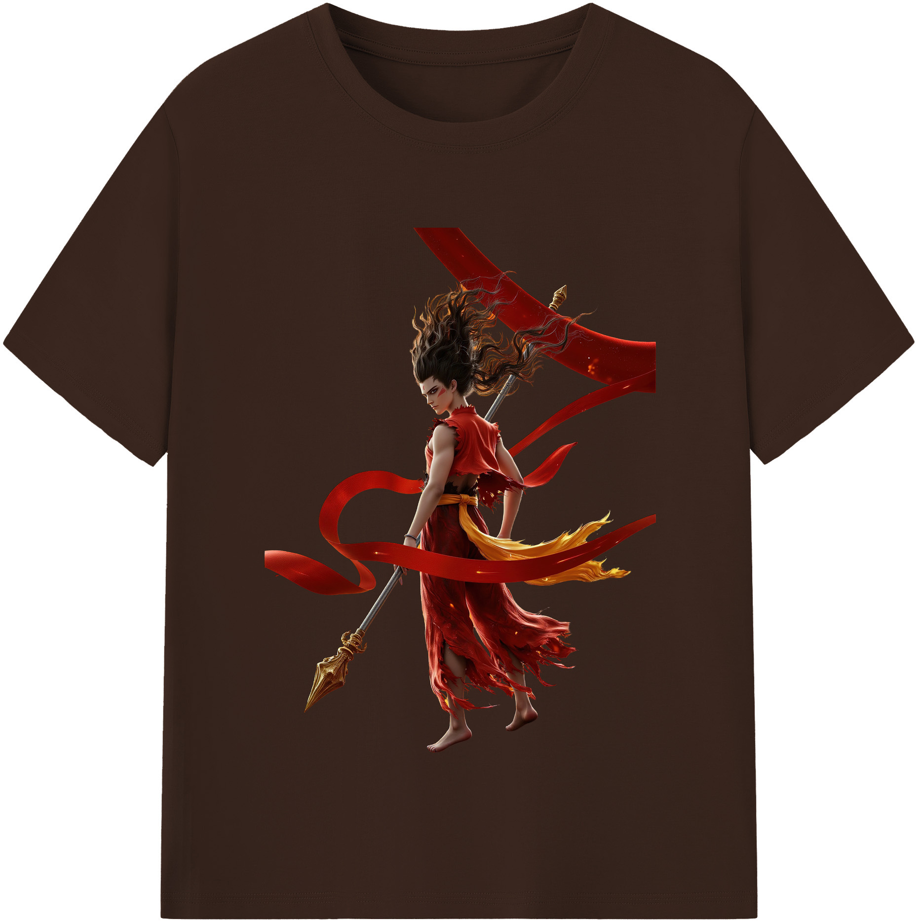 （画像用） Ne Zha 2 ナタ 魔童の大暴れ 綿100％半袖Tシャツ（フロントプリント）