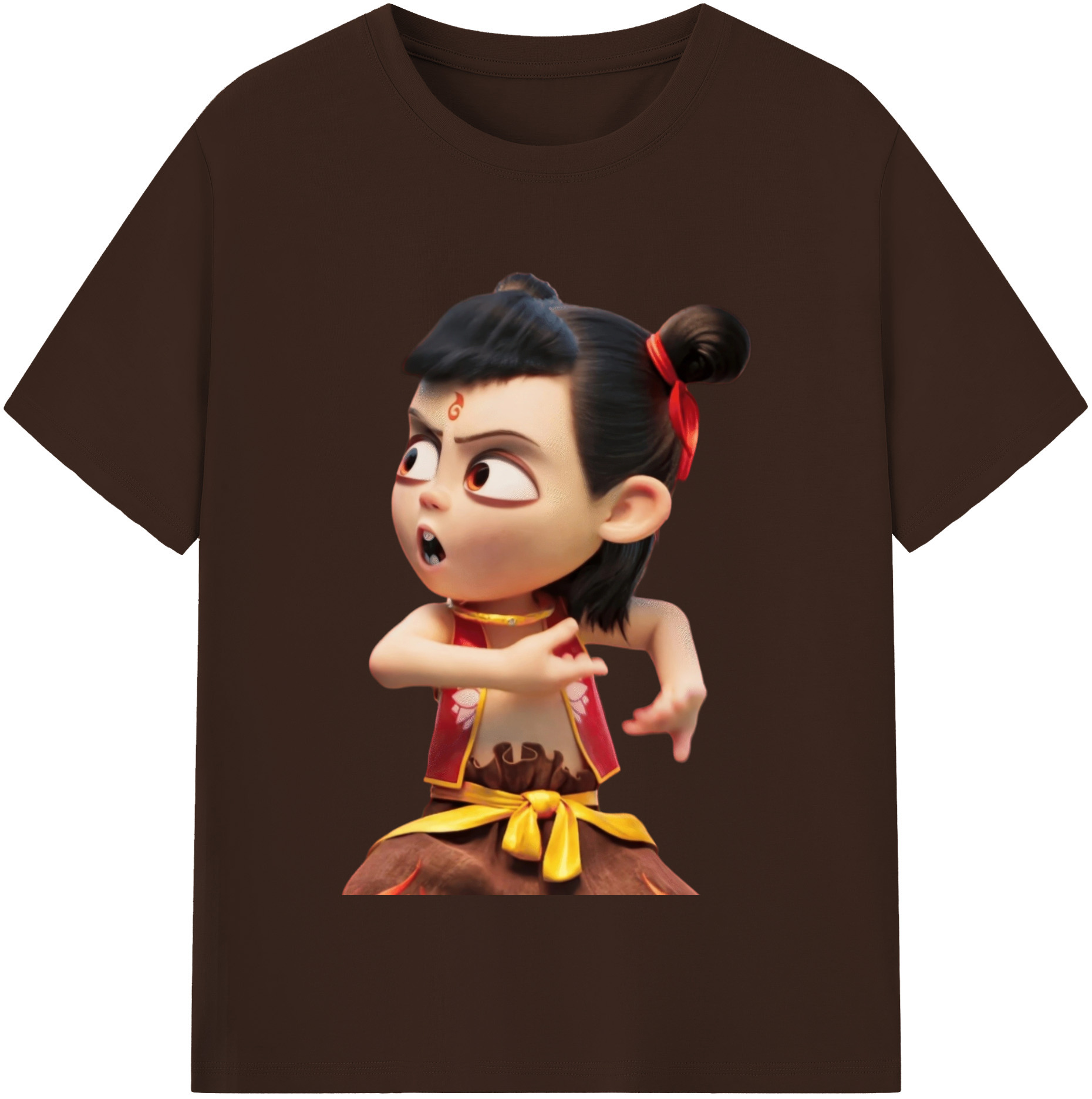 （画像用） Ne Zha 2 ナタ 魔童の大暴れ 綿100％半袖Tシャツ（フロントプリント）