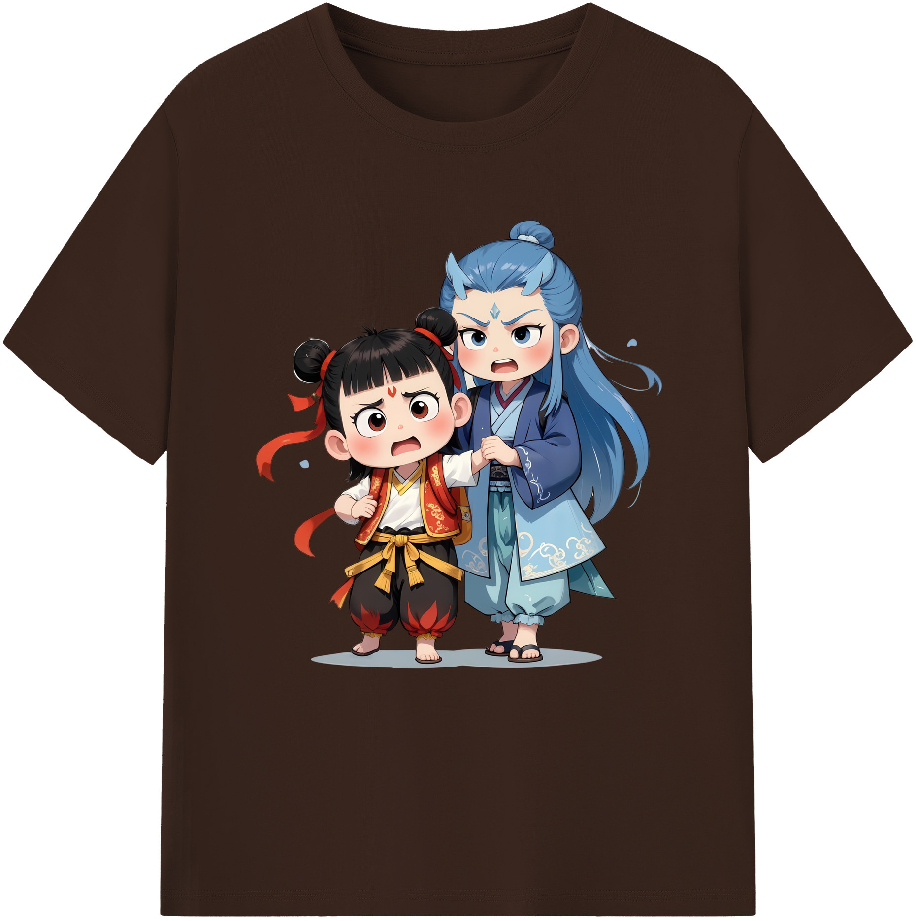 （画像用） Ne Zha 2 ナタ 魔童の大暴れ 綿100％半袖Tシャツ（フロントプリント）