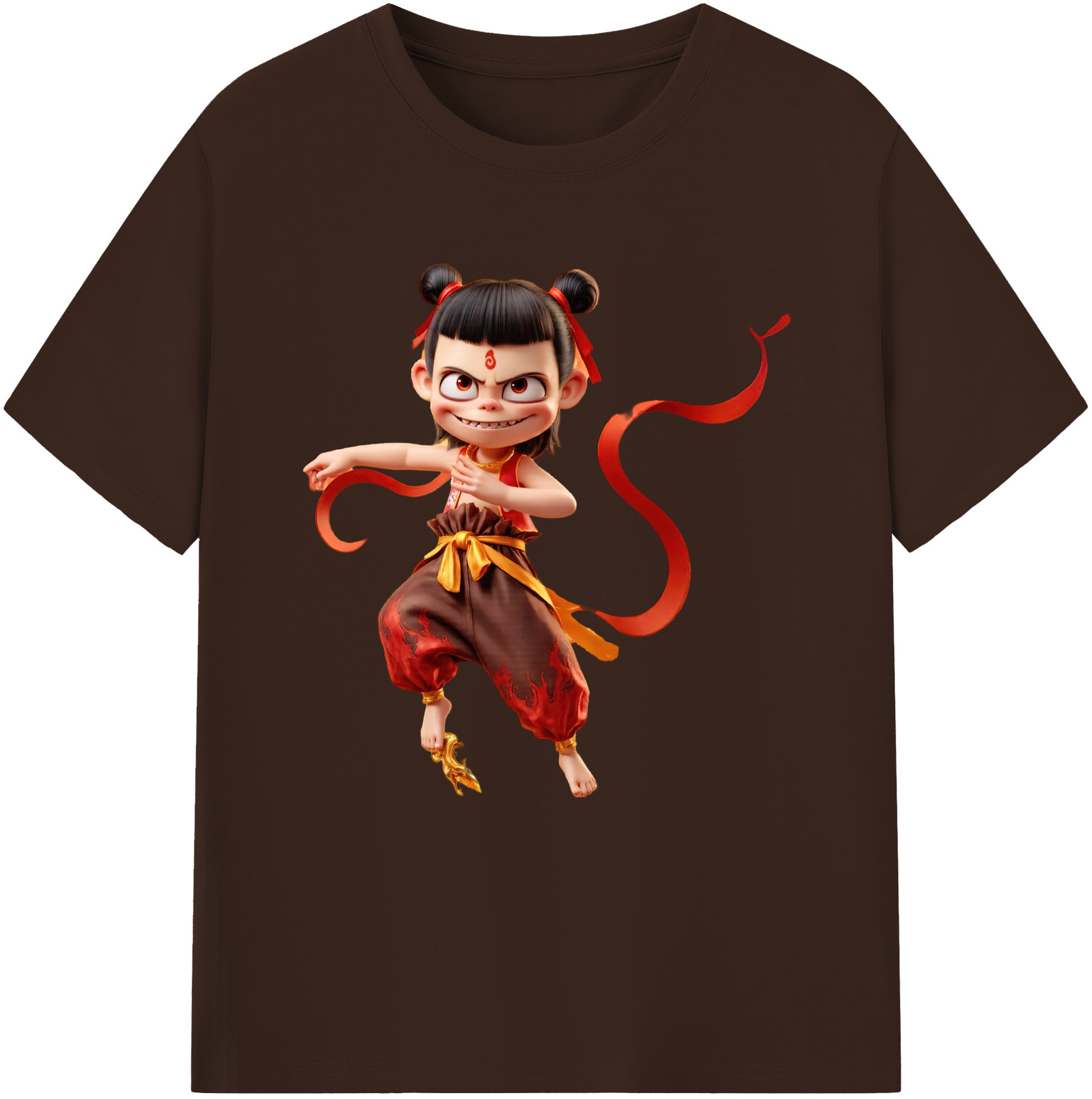 （画像用） Ne Zha 2 ナタ 魔童の大暴れ 綿100％半袖Tシャツ（フロントプリント）