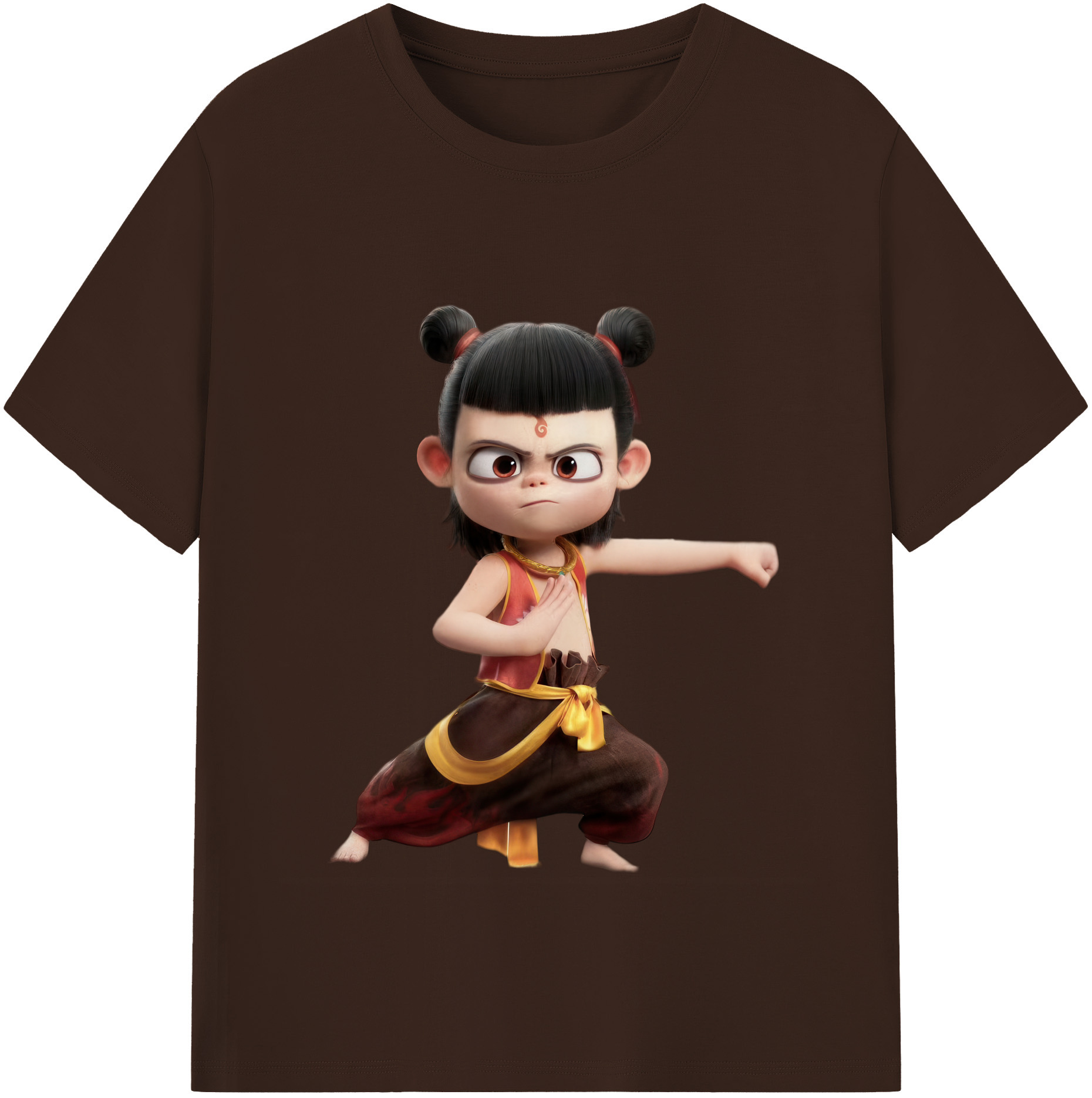 （画像用） Ne Zha 2 ナタ 魔童の大暴れ 綿100％半袖Tシャツ（フロントプリント）