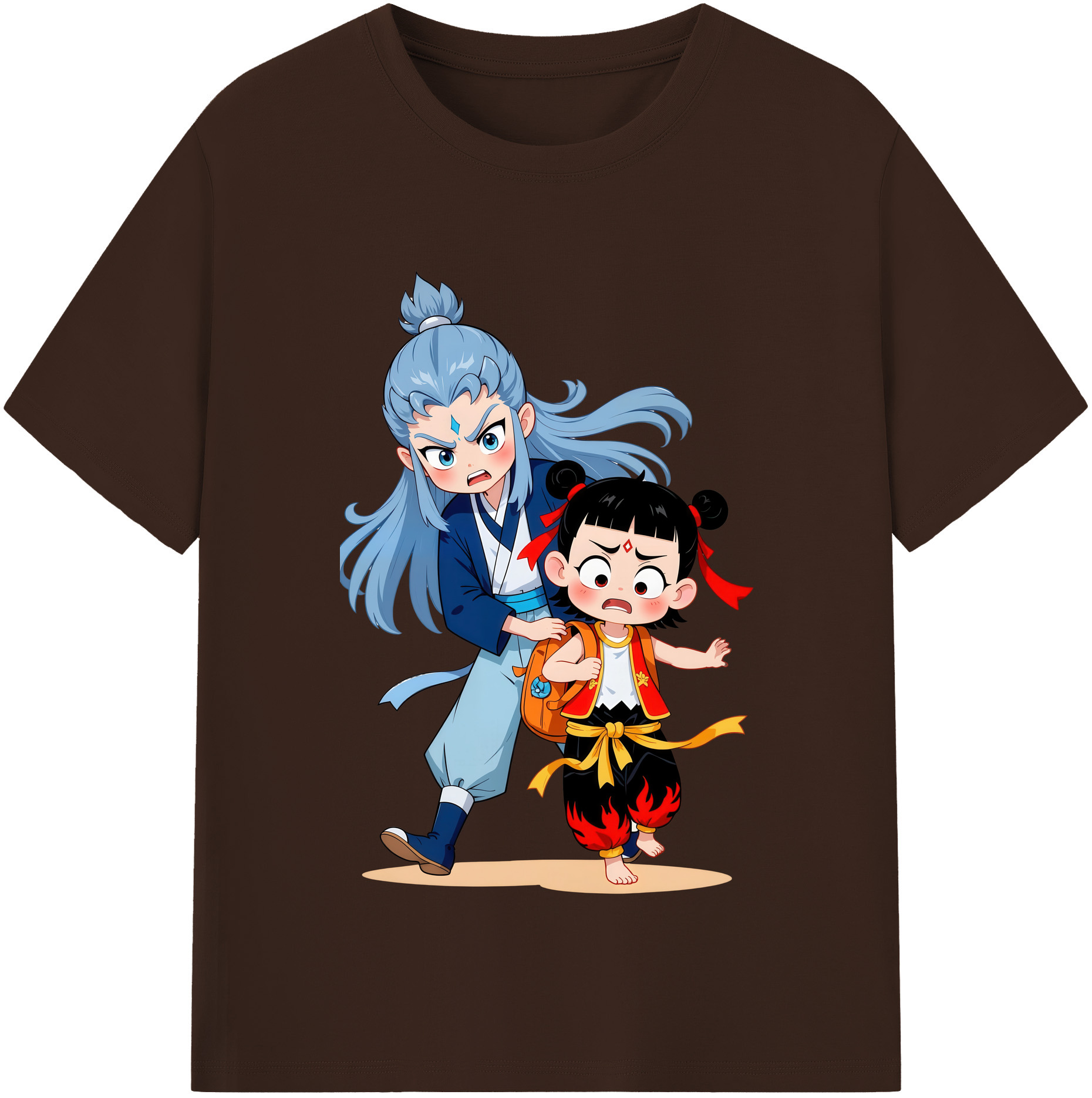 （画像用） Ne Zha 2 ナタ 魔童の大暴れ 綿100％半袖Tシャツ（フロントプリント）