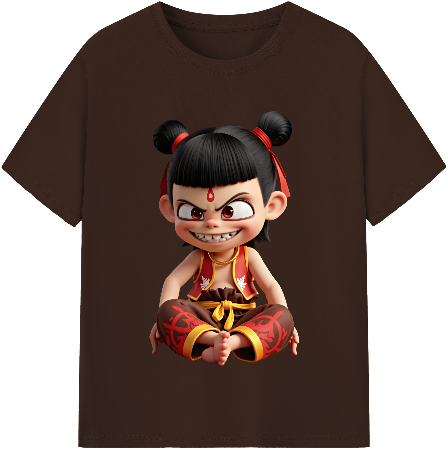 （画像用） Ne Zha 2 ナタ 魔童の大暴れ 綿100％半袖Tシャツ（フロントプリント）