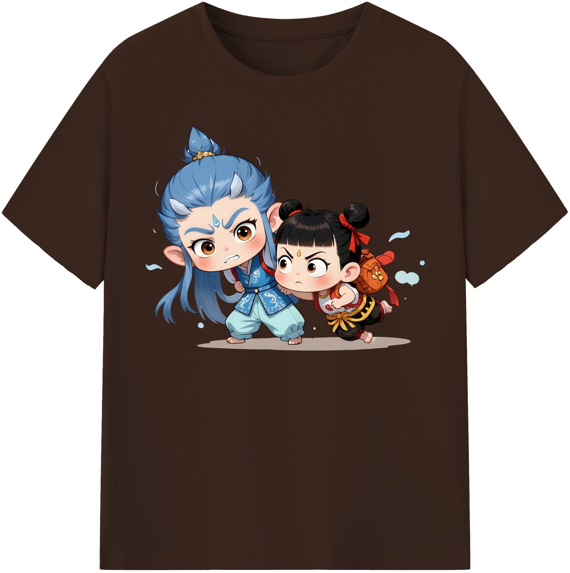 （画像用） Ne Zha 2 ナタ 魔童の大暴れ 綿100％半袖Tシャツ（フロントプリント）