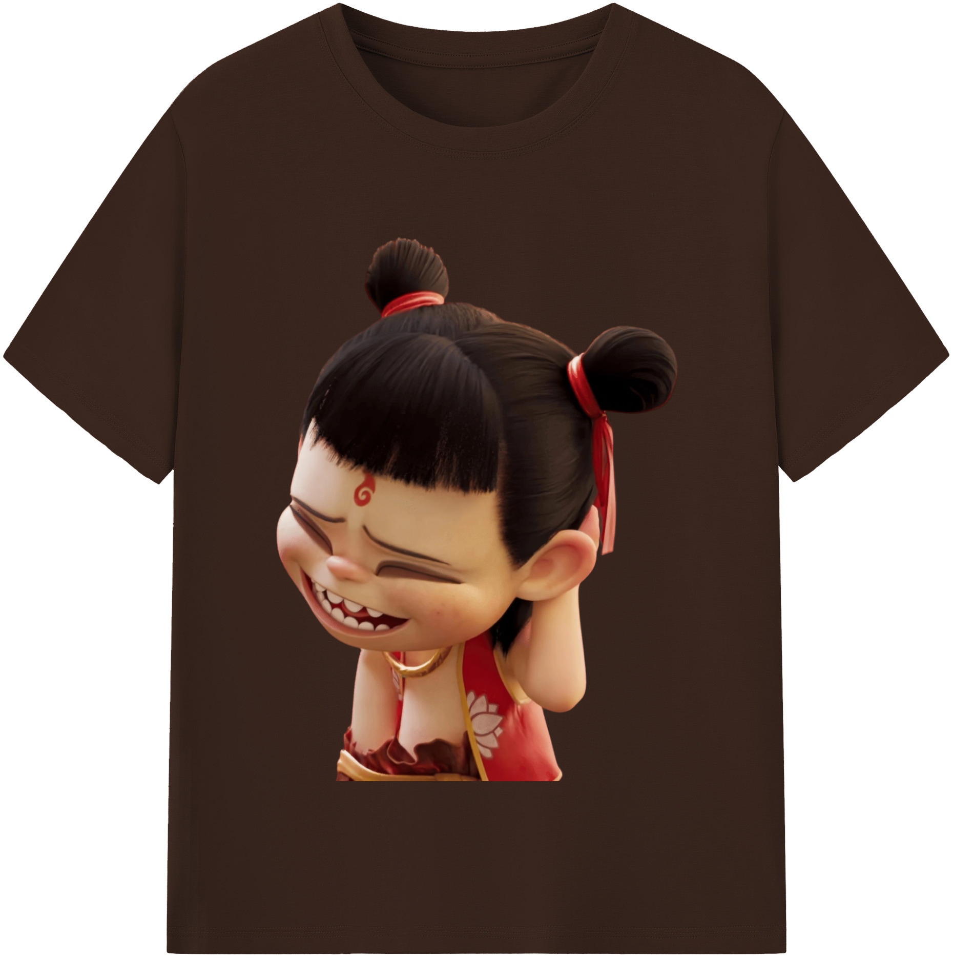 （画像用） Ne Zha 2 ナタ 魔童の大暴れ 綿100％半袖Tシャツ（フロントプリント）