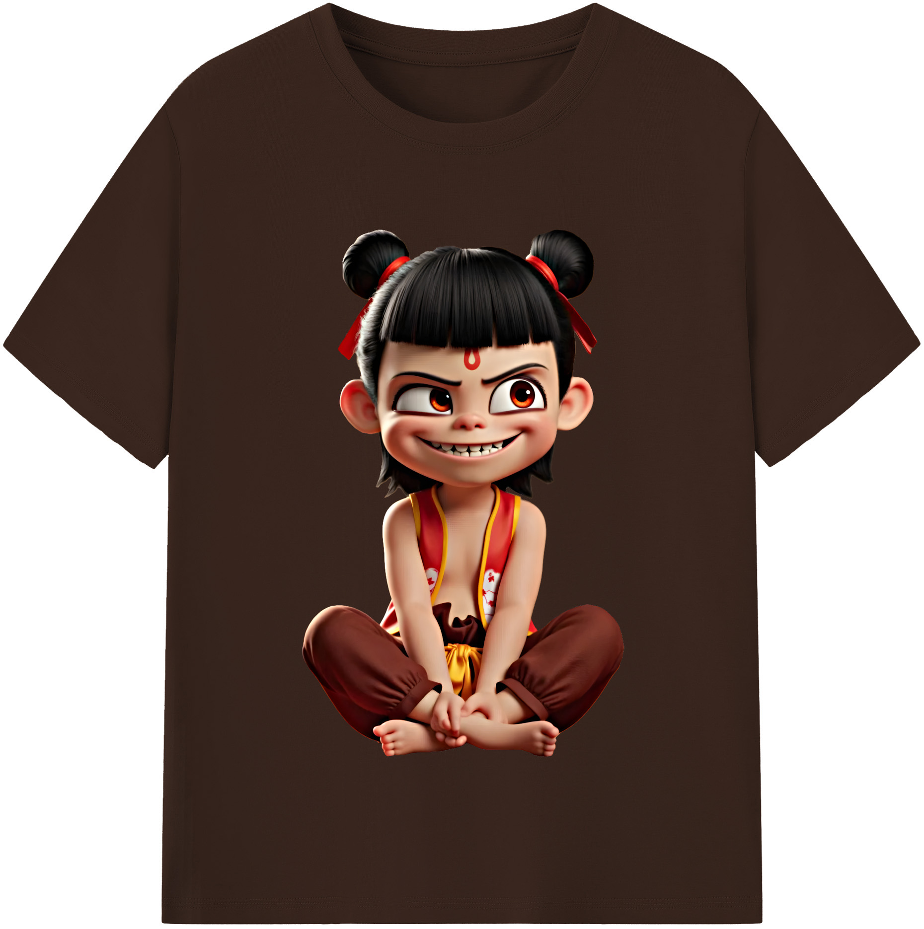 （画像用） Ne Zha 2 ナタ 魔童の大暴れ 綿100％半袖Tシャツ（フロントプリント）