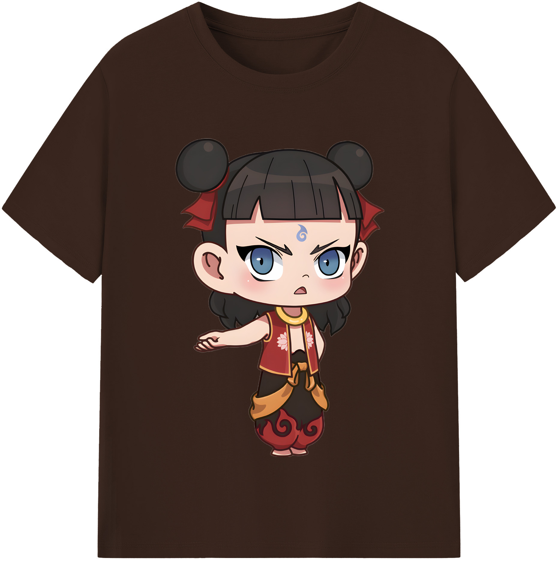 （画像用） Ne Zha 2 ナタ 魔童の大暴れ 綿100％半袖Tシャツ（フロントプリント）