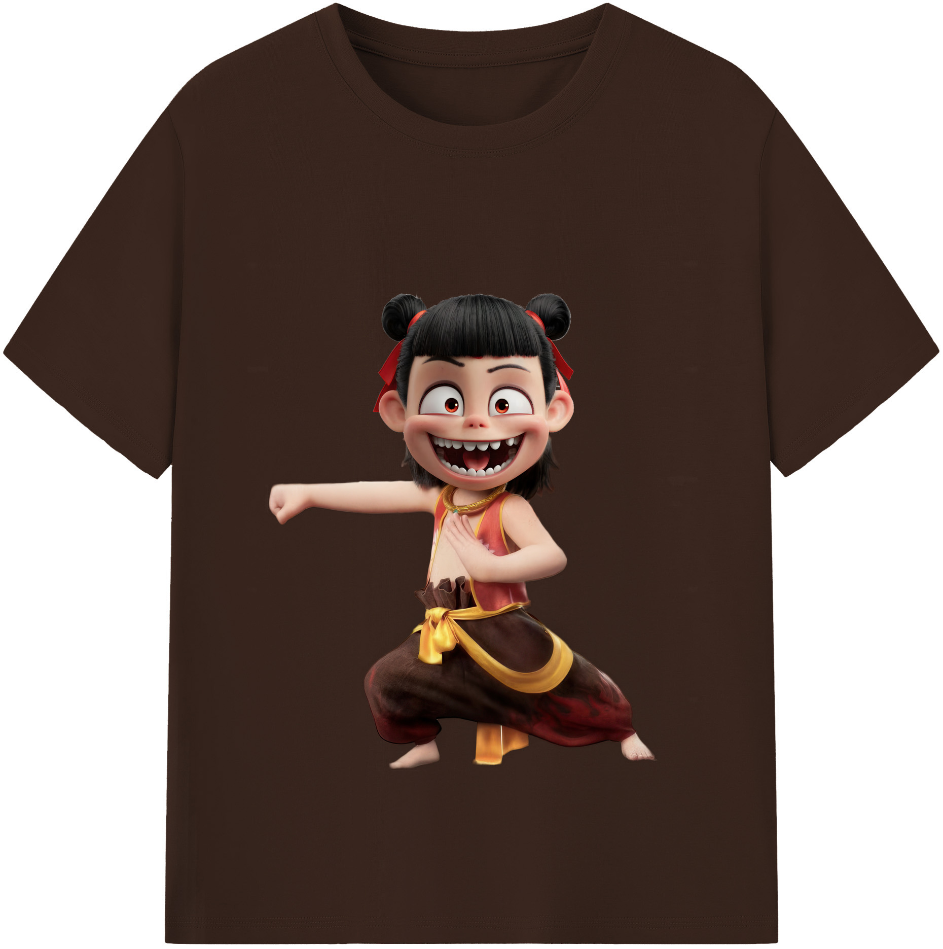 （画像用） Ne Zha 2 ナタ 魔童の大暴れ 綿100％半袖Tシャツ（フロントプリント）