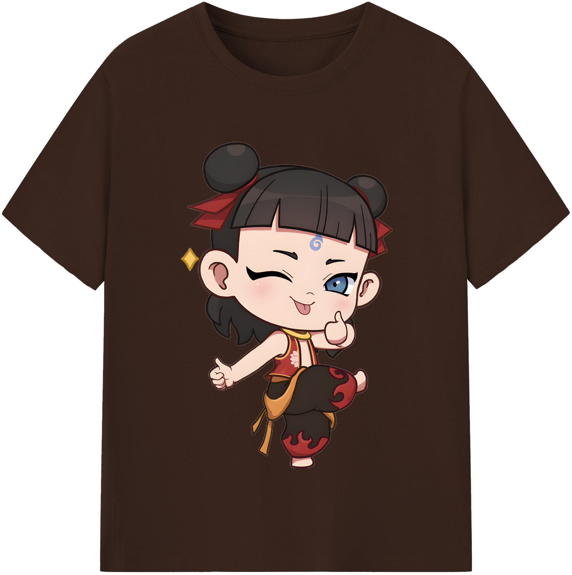 （画像用） Ne Zha 2 ナタ 魔童の大暴れ 綿100％半袖Tシャツ（フロントプリント）