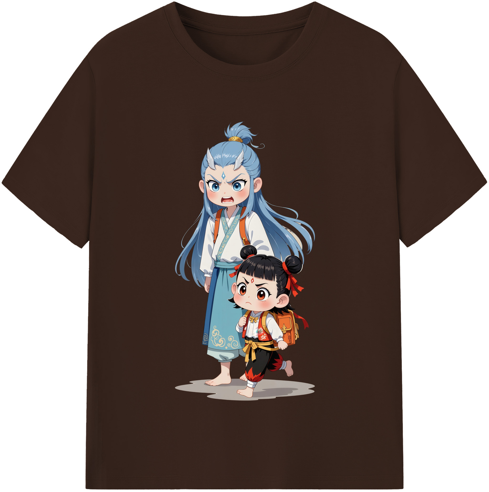 （画像用） Ne Zha 2 ナタ 魔童の大暴れ 綿100％半袖Tシャツ（フロントプリント）