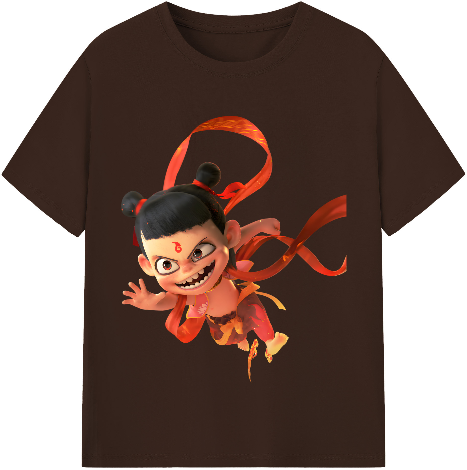 （画像用） Ne Zha 2 ナタ 魔童の大暴れ 綿100％半袖Tシャツ（フロントプリント）