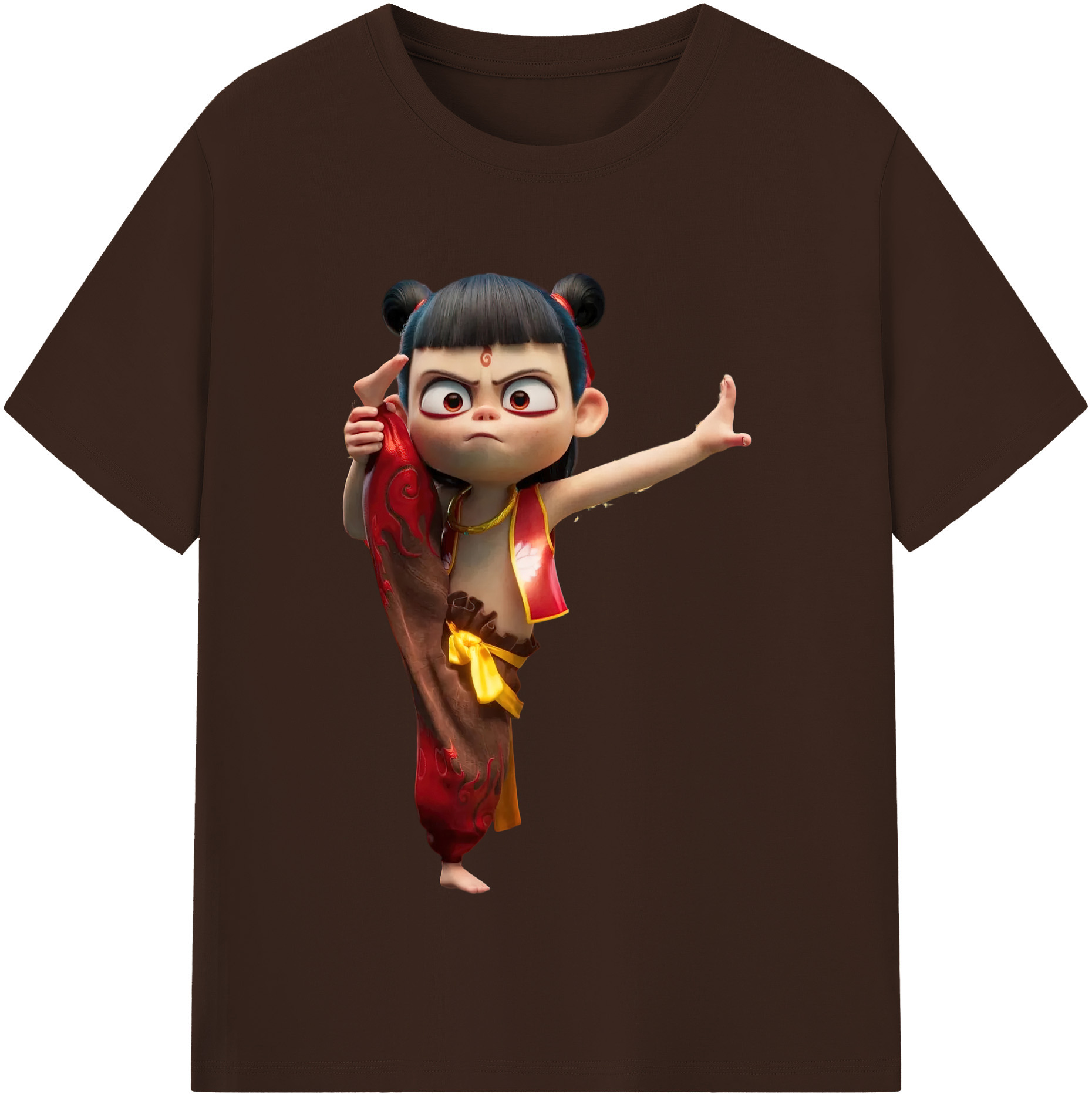 （画像用） Ne Zha 2 ナタ 魔童の大暴れ 綿100％半袖Tシャツ（フロントプリント）