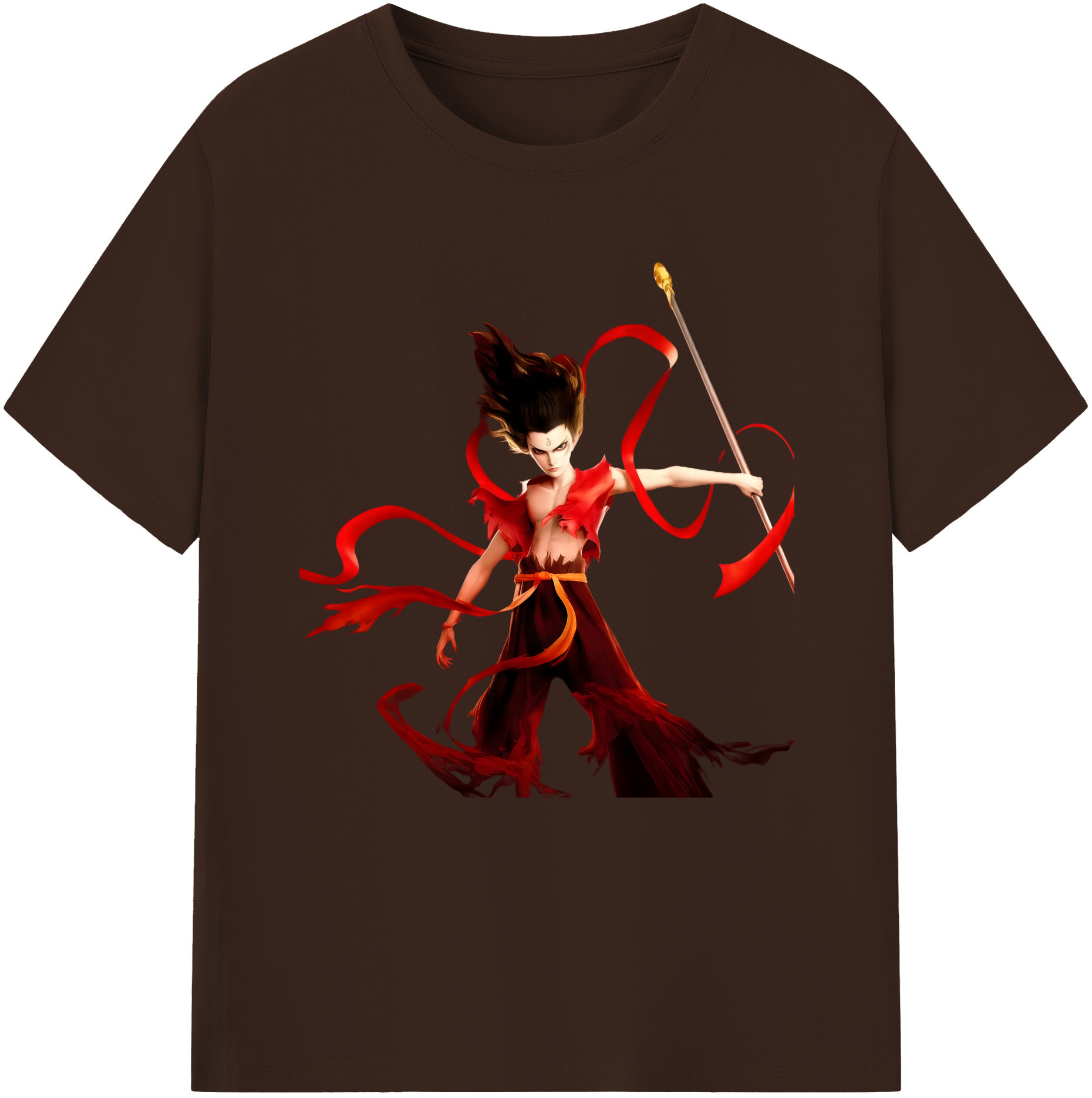 （画像用） Ne Zha 2 ナタ 魔童の大暴れ 綿100％半袖Tシャツ（フロントプリント）
