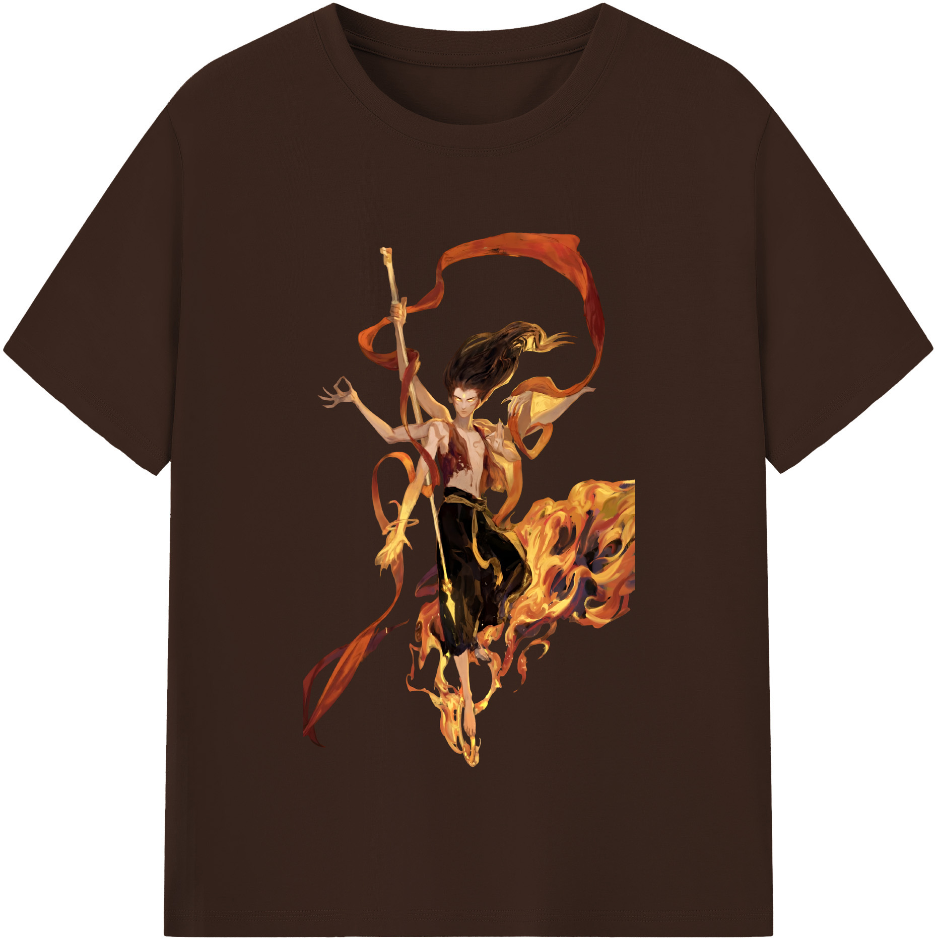 （画像用） Ne Zha 2 ナタ 魔童の大暴れ 綿100％半袖Tシャツ（フロントプリント）