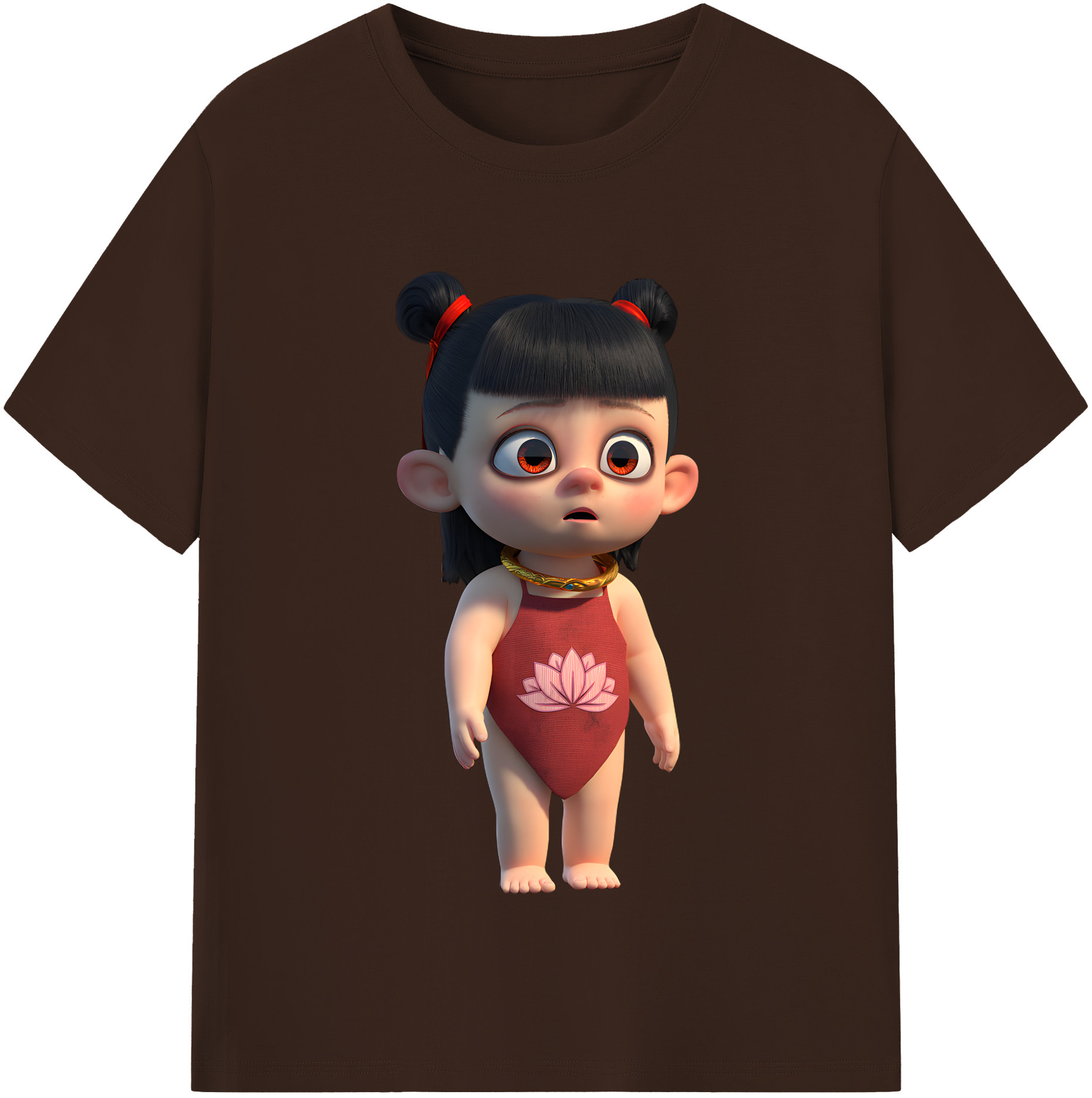 （画像用） Ne Zha 2 ナタ 魔童の大暴れ 綿100％半袖Tシャツ（フロントプリント）