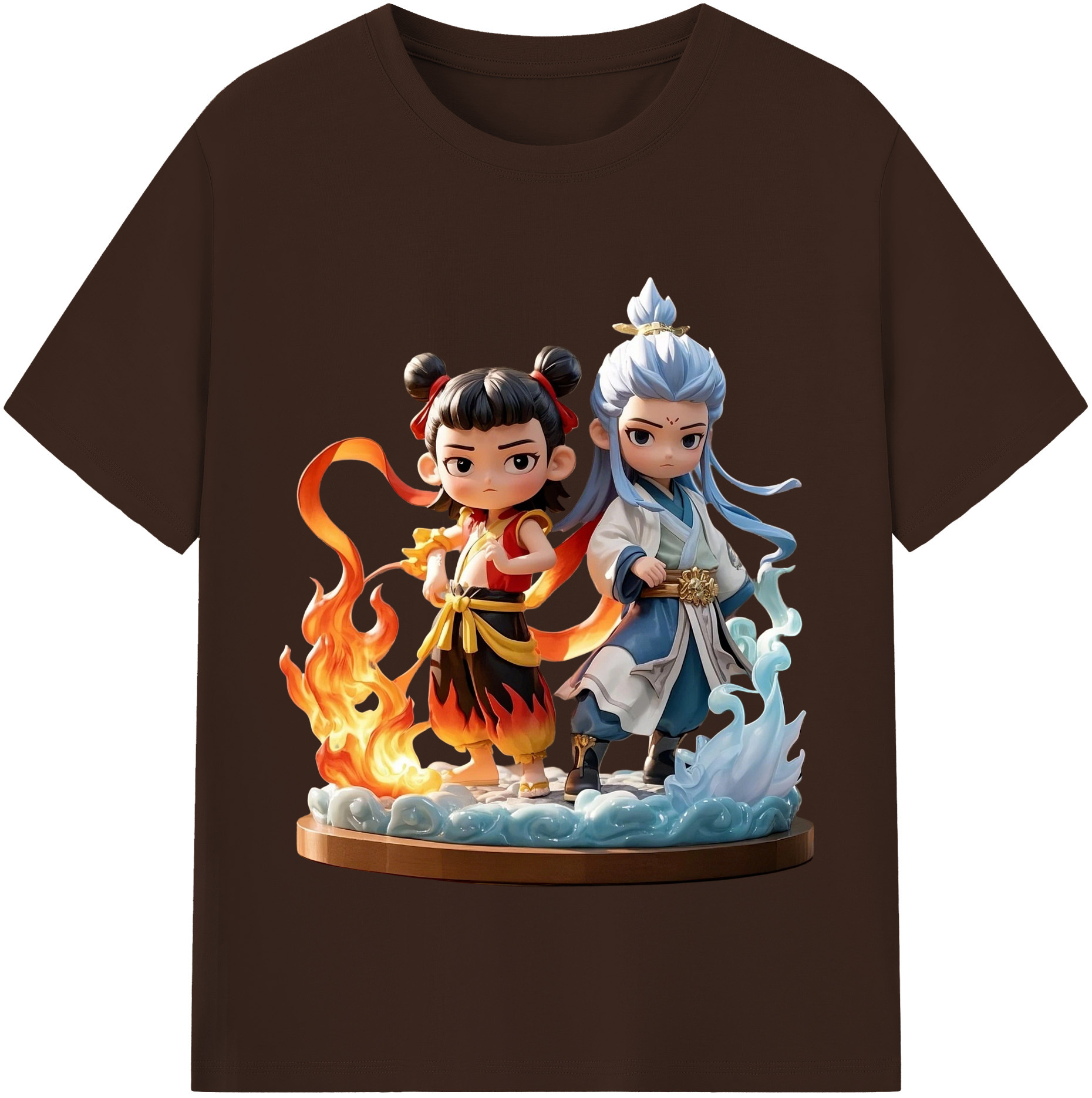 （画像用） Ne Zha 2 ナタ 魔童の大暴れ 綿100％半袖Tシャツ（フロントプリント）