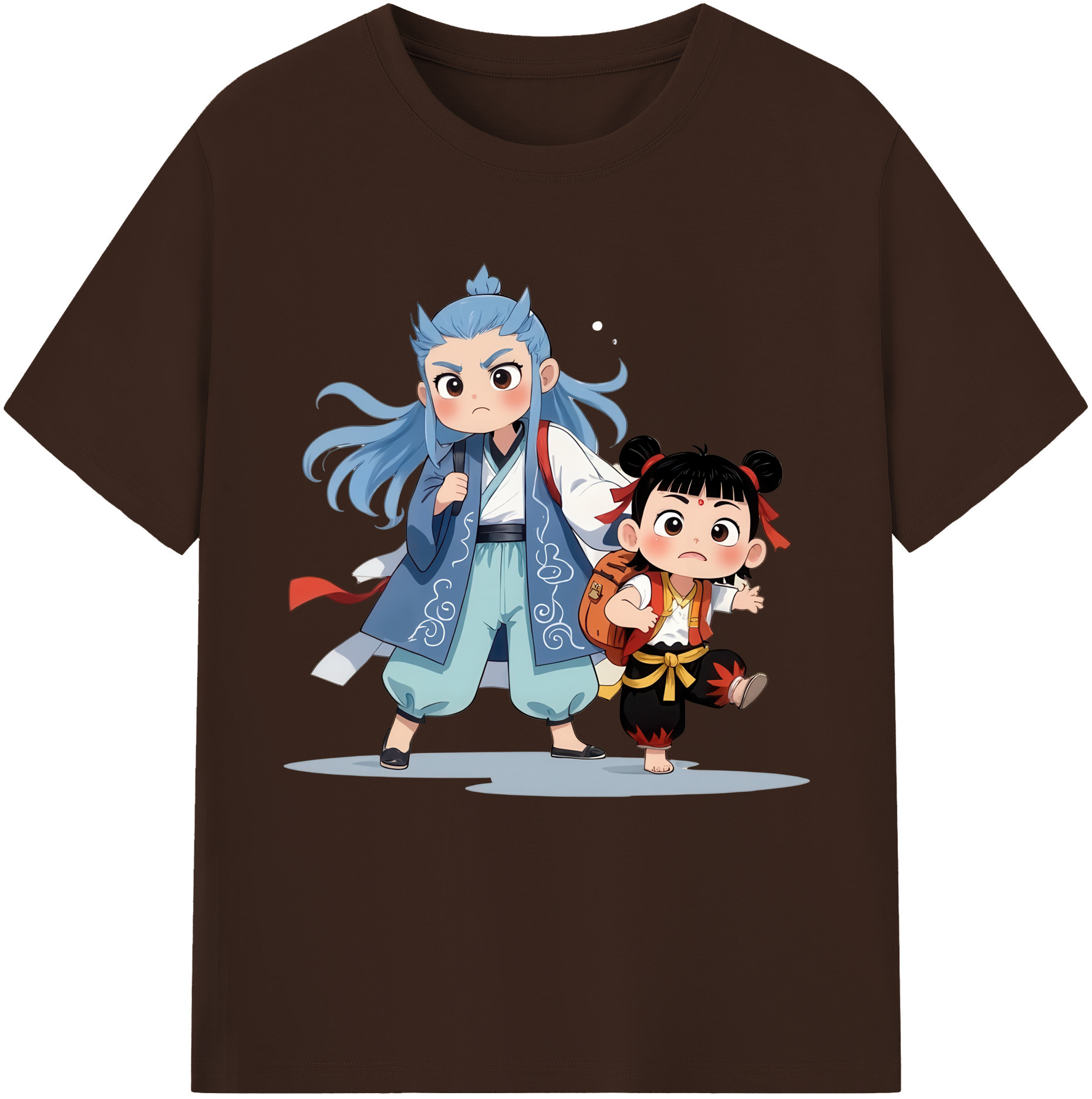 （画像用） Ne Zha 2 ナタ 魔童の大暴れ 綿100％半袖Tシャツ（フロントプリント）