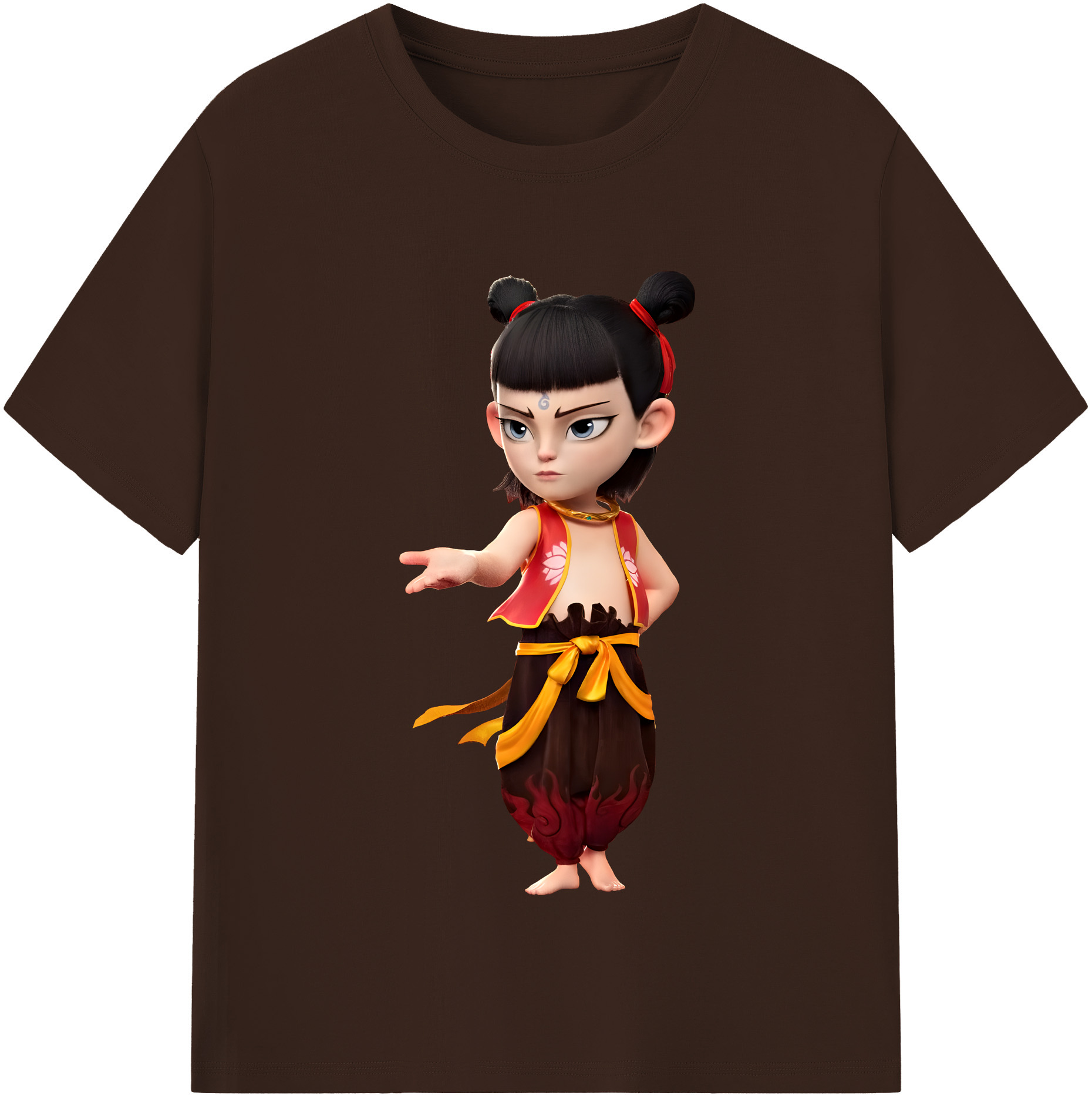 （画像用） Ne Zha 2 ナタ 魔童の大暴れ 綿100％半袖Tシャツ（フロントプリント）