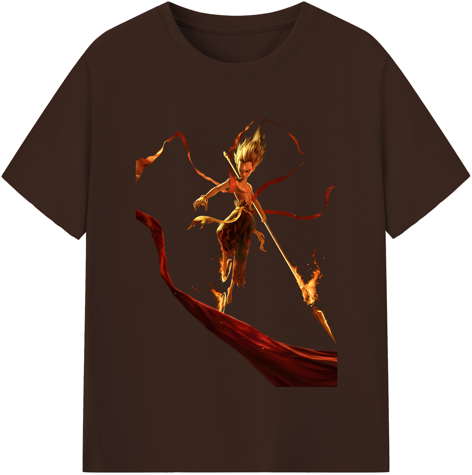 （画像用） Ne Zha 2 ナタ 魔童の大暴れ 綿100％半袖Tシャツ（フロントプリント）
