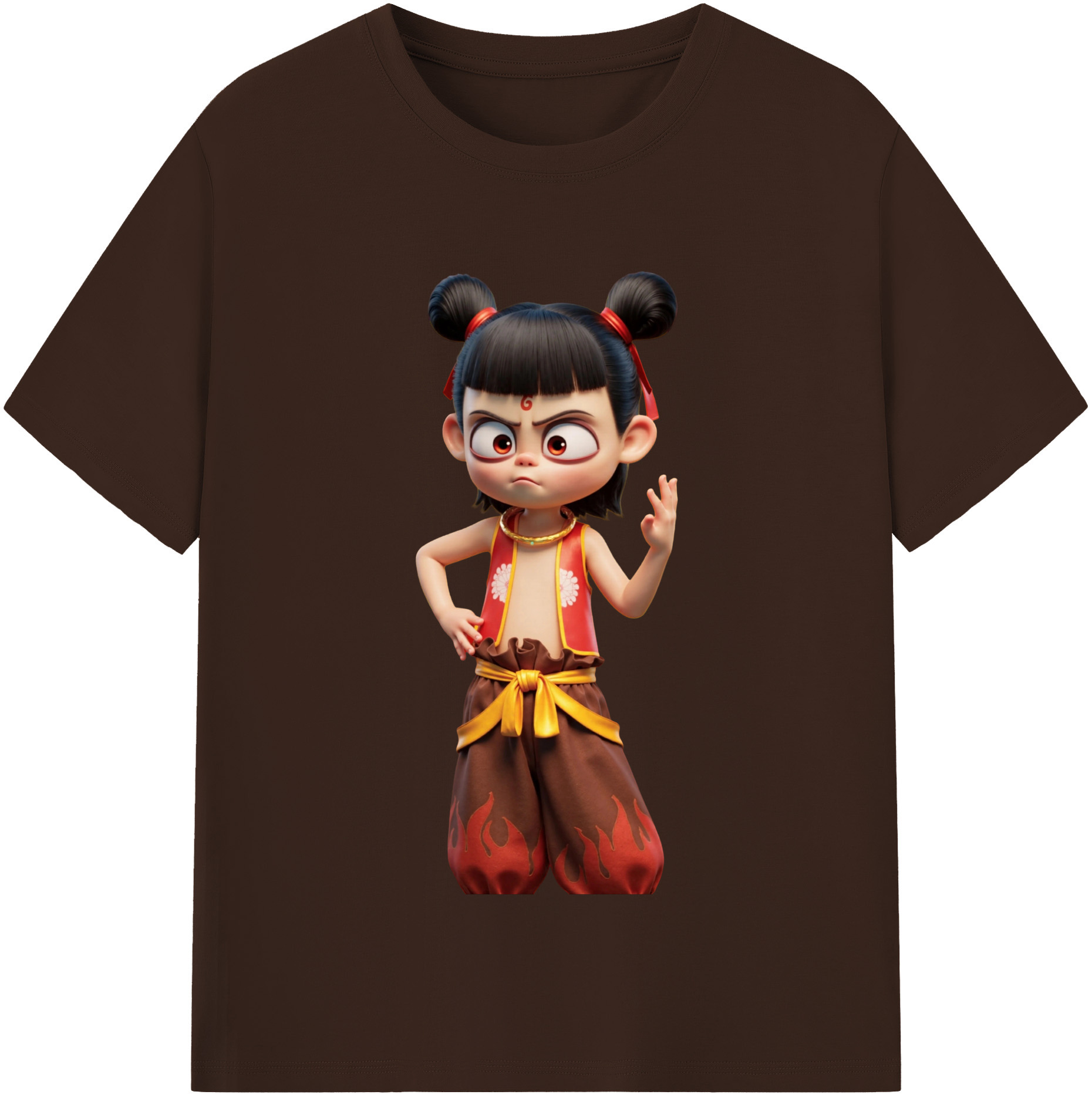 （画像用） Ne Zha 2 ナタ 魔童の大暴れ 綿100％半袖Tシャツ（フロントプリント）