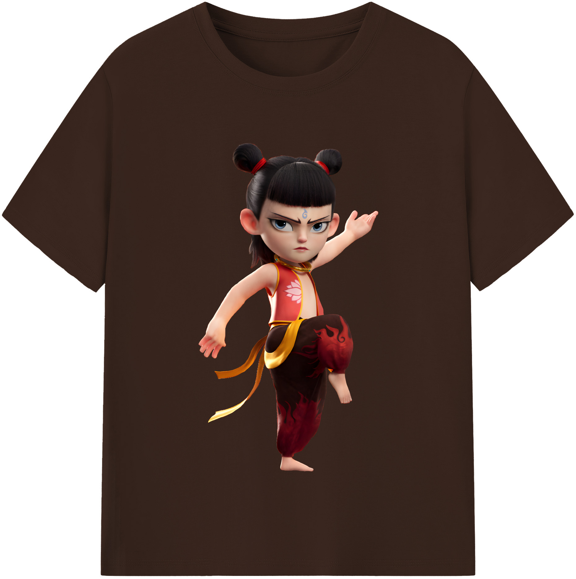 （画像用） Ne Zha 2 ナタ 魔童の大暴れ 綿100％半袖Tシャツ（フロントプリント）