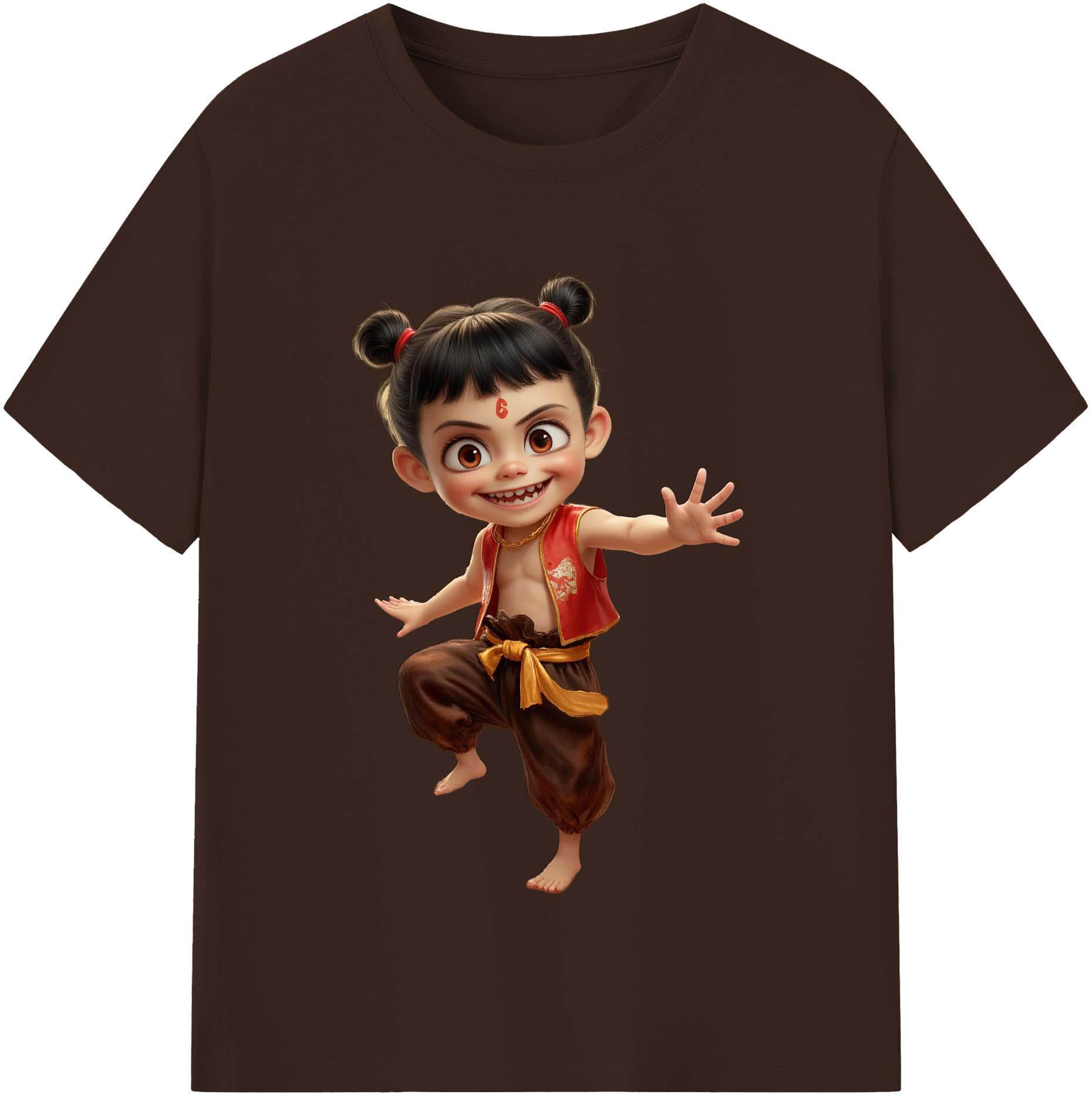 （画像用） Ne Zha 2 ナタ 魔童の大暴れ 綿100％半袖Tシャツ（フロントプリント）