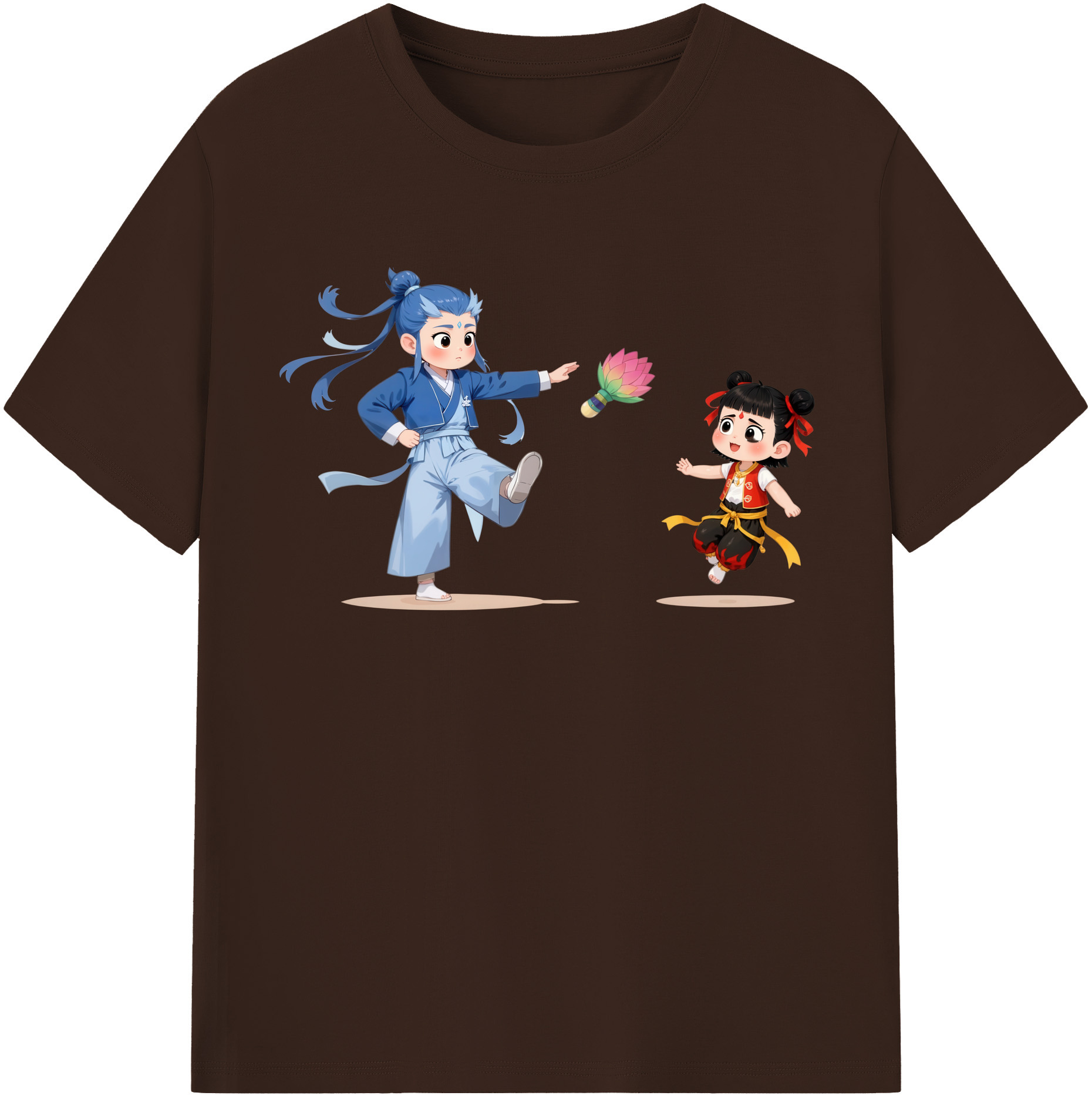 （画像用） Ne Zha 2 ナタ 魔童の大暴れ 綿100％半袖Tシャツ（フロントプリント）
