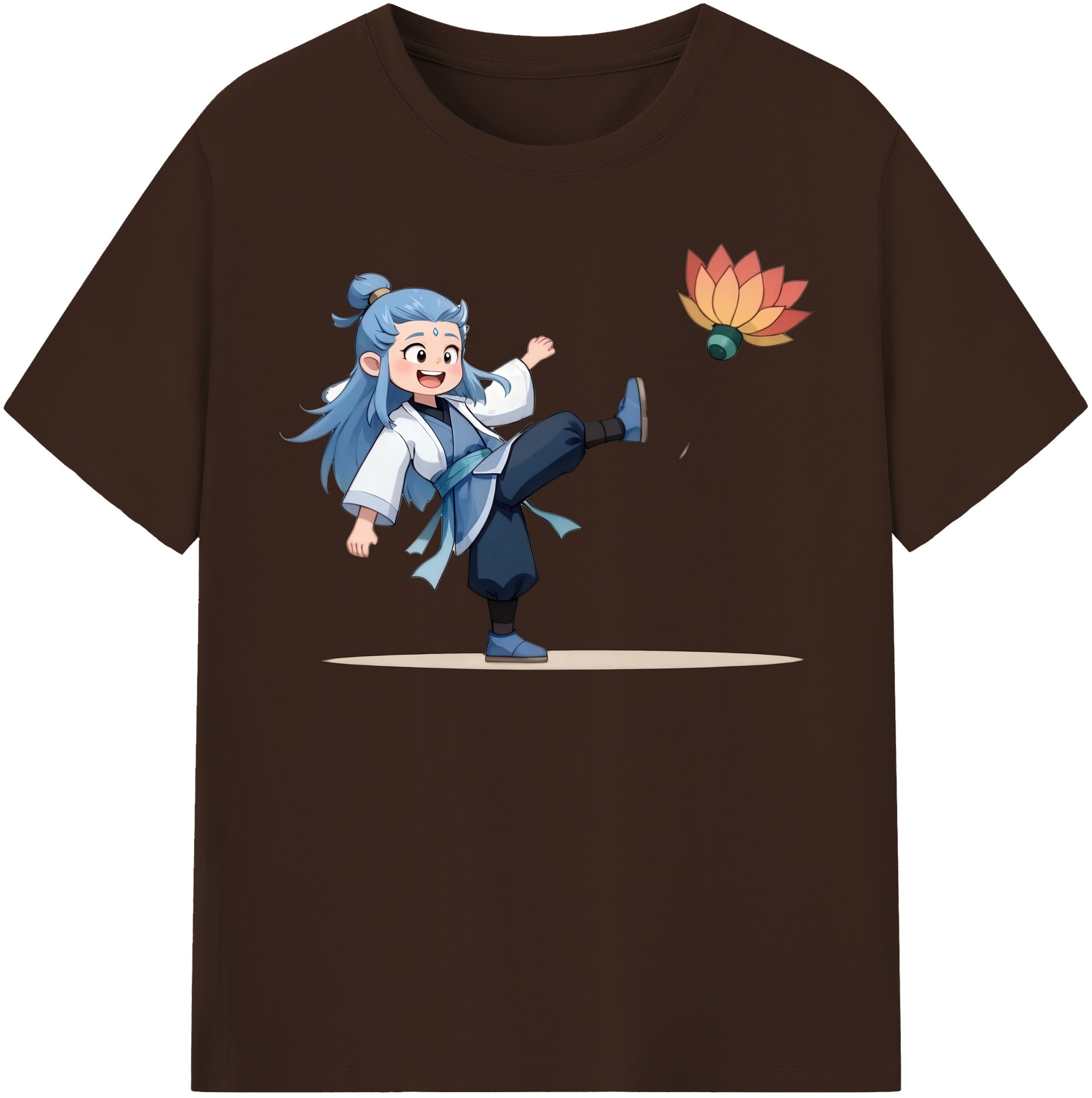 （画像用） Ne Zha 2 ナタ 魔童の大暴れ 綿100％半袖Tシャツ（フロントプリント）