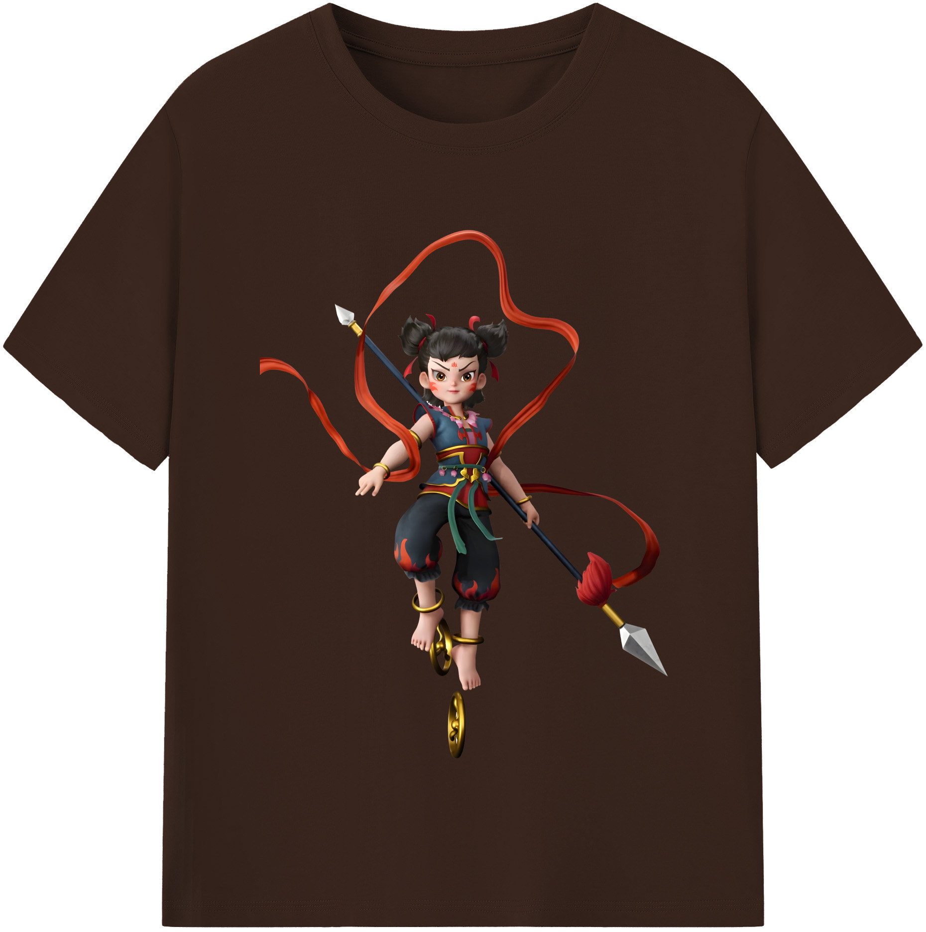（画像用） Ne Zha 2 ナタ 魔童の大暴れ 綿100％半袖Tシャツ（フロントプリント）