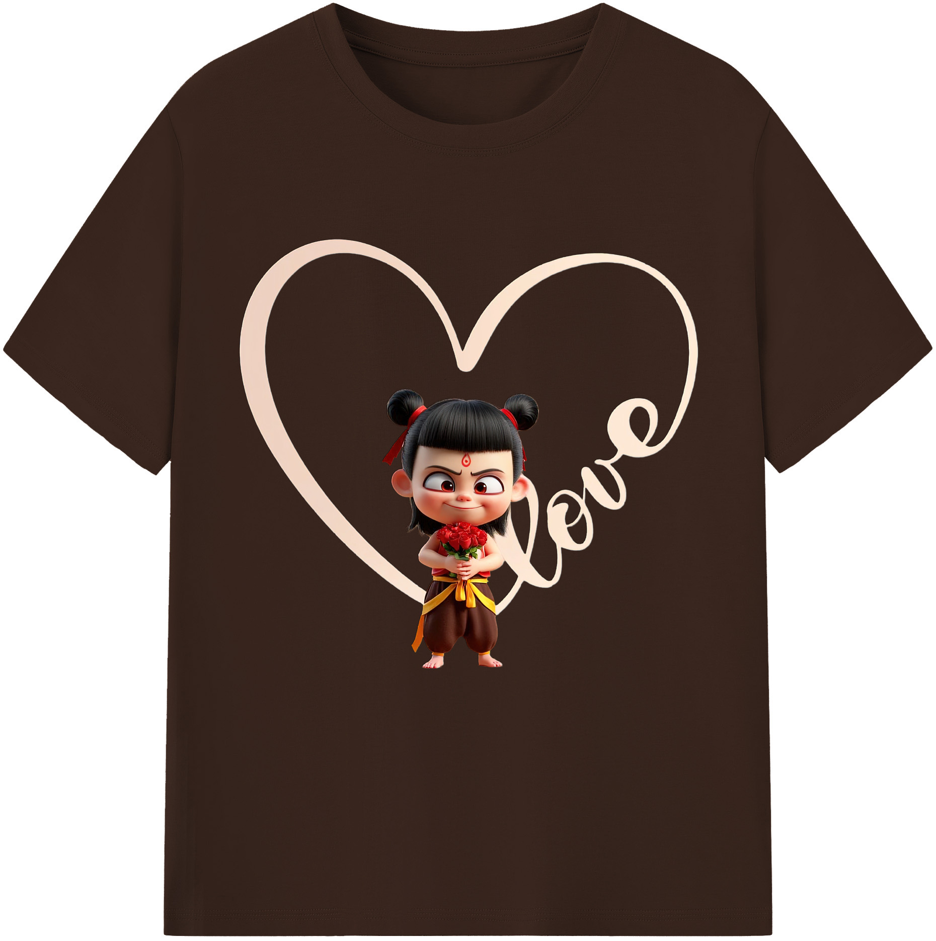 （画像用） Ne Zha 2 ナタ 魔童の大暴れ 綿100％半袖Tシャツ（フロントプリント）
