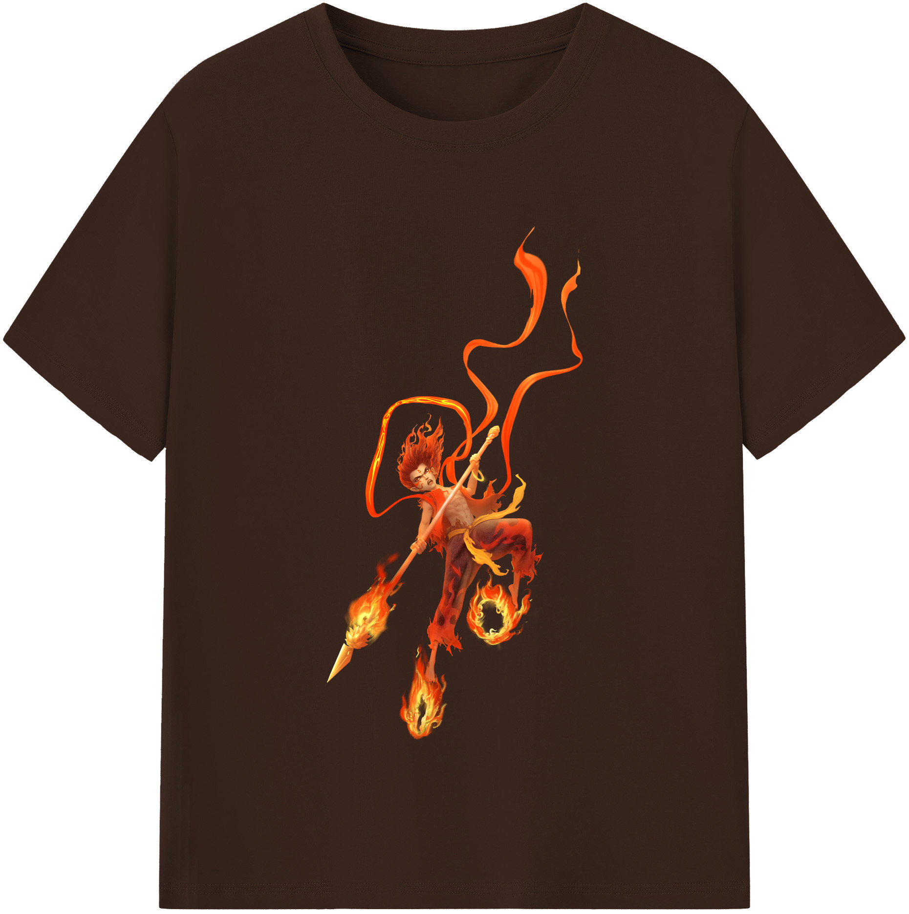 （画像用） Ne Zha 2 ナタ 魔童の大暴れ 綿100％半袖Tシャツ（フロントプリント）