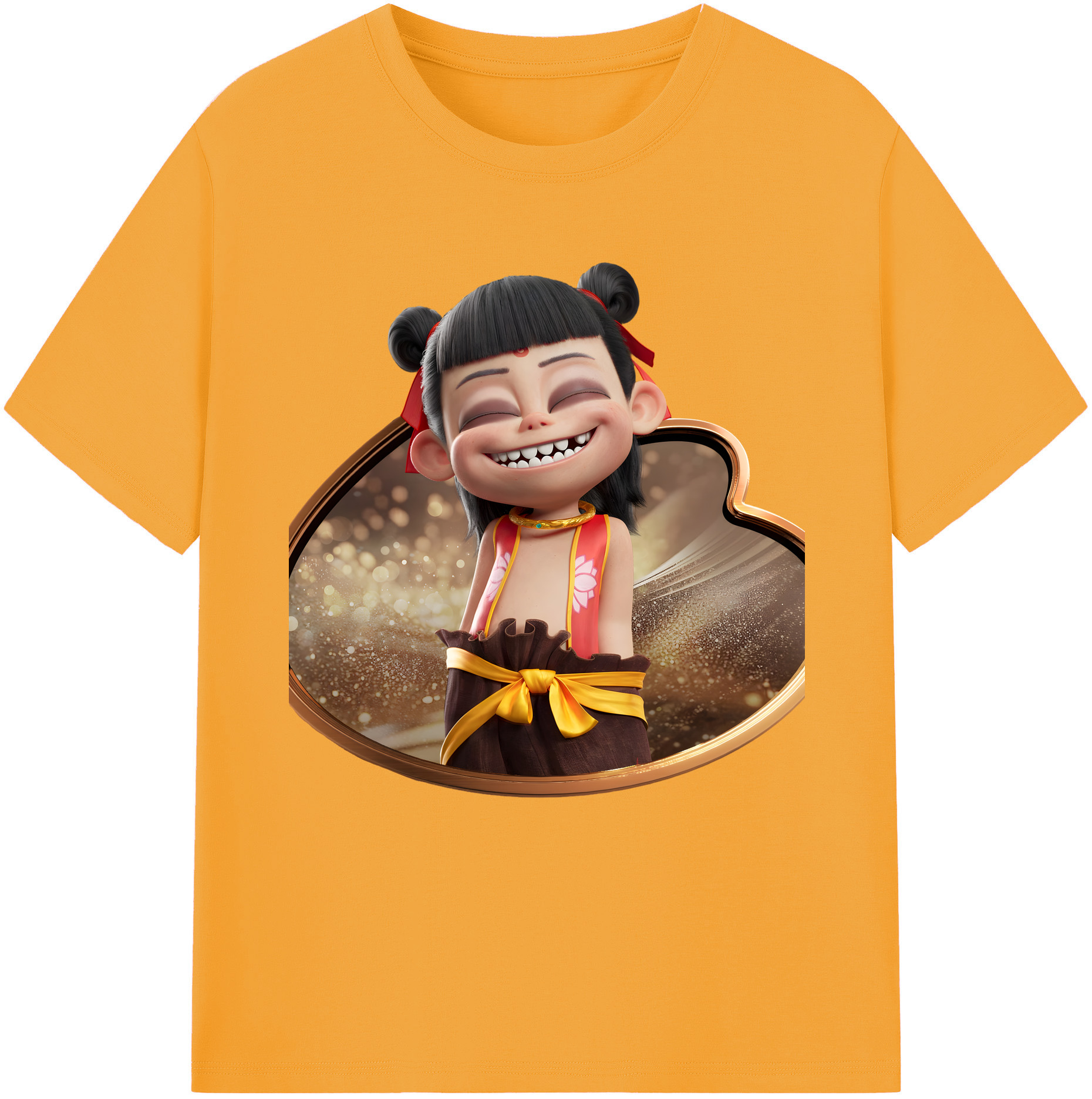 （画像用） Ne Zha 2 ナタ 魔童の大暴れ 綿100％半袖Tシャツ（フロントプリント）