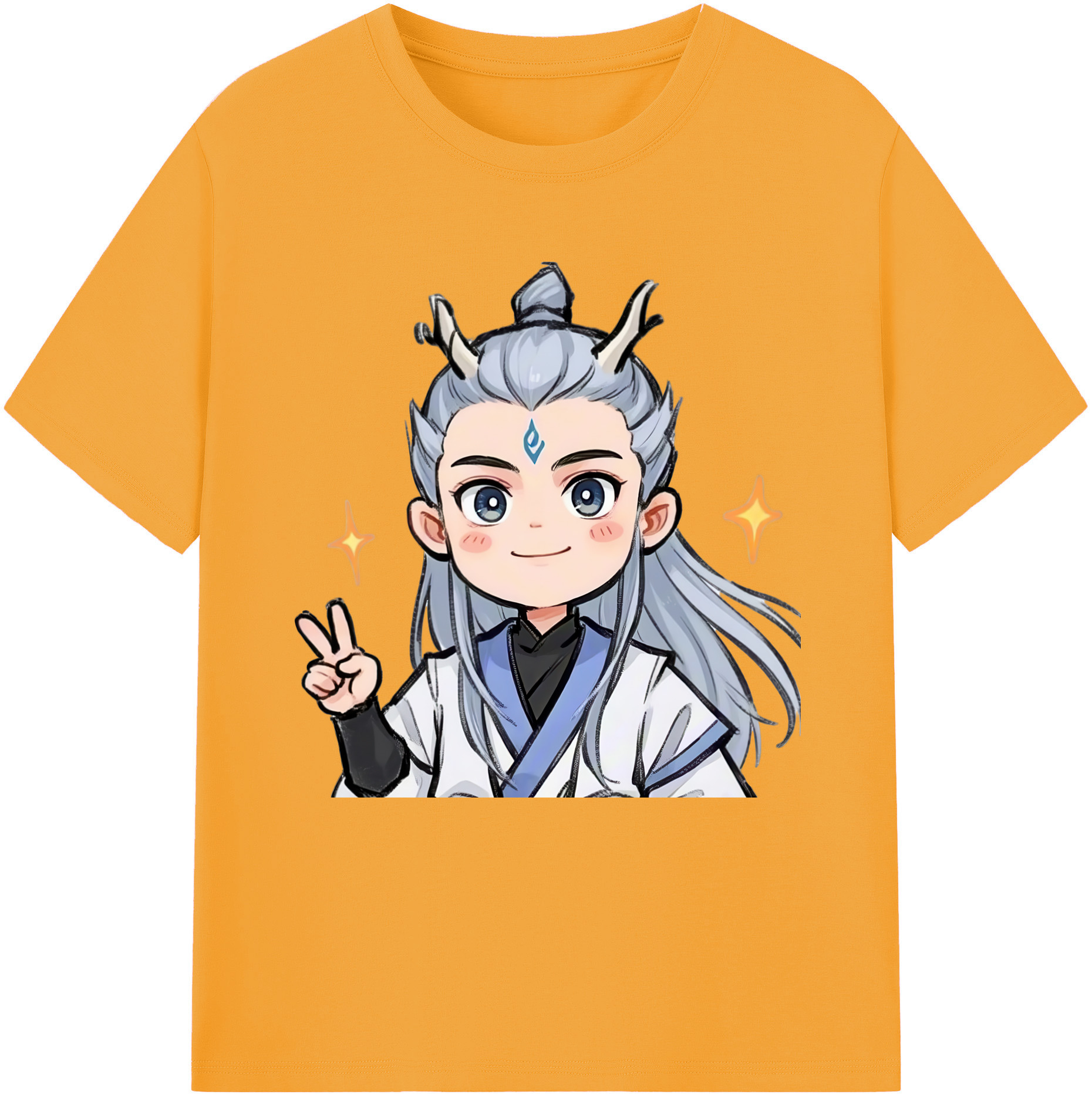 （画像用） Ne Zha 2 ナタ 魔童の大暴れ 綿100％半袖Tシャツ（フロントプリント）
