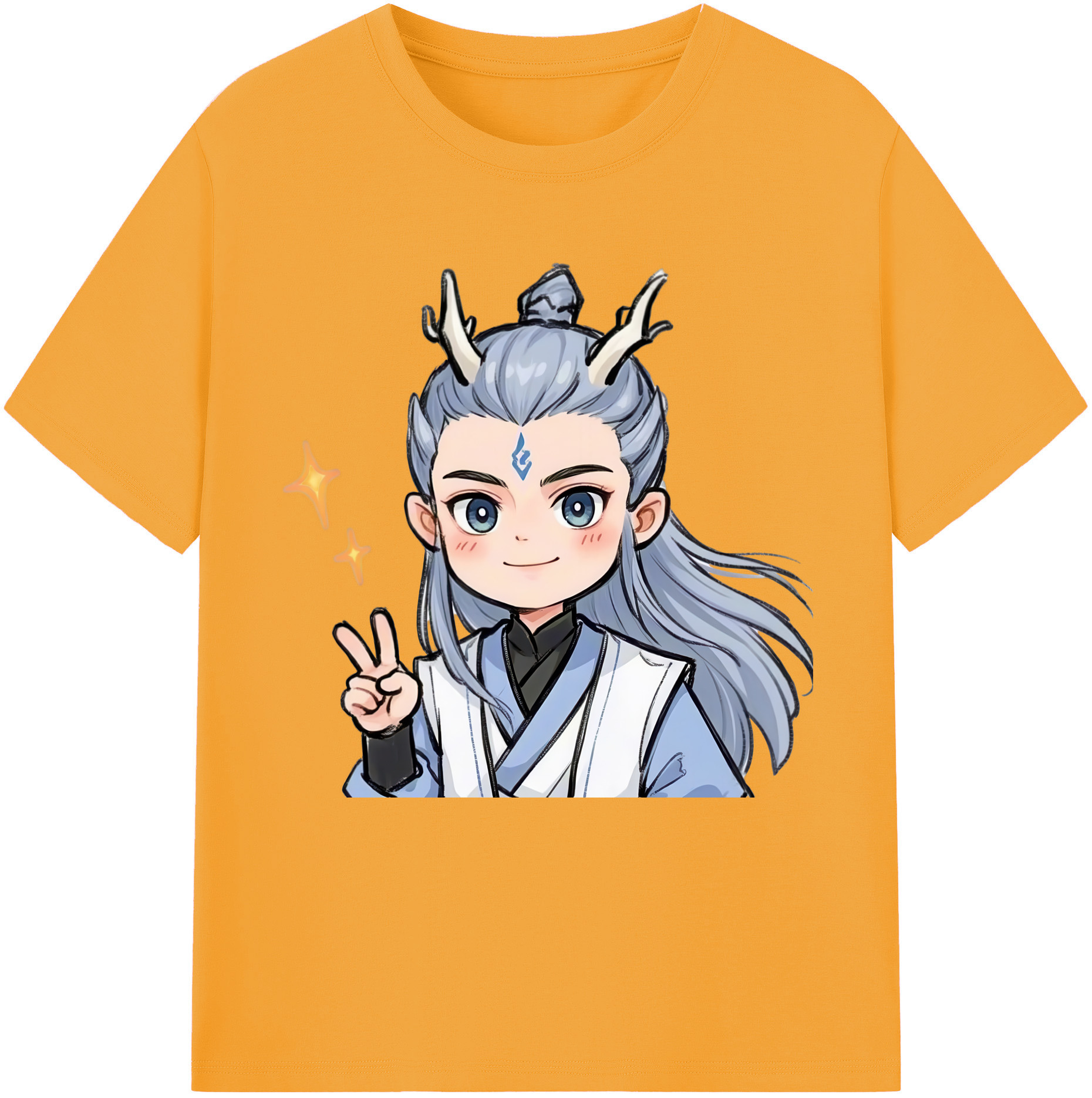 （画像用） Ne Zha 2 ナタ 魔童の大暴れ 綿100％半袖Tシャツ（フロントプリント）
