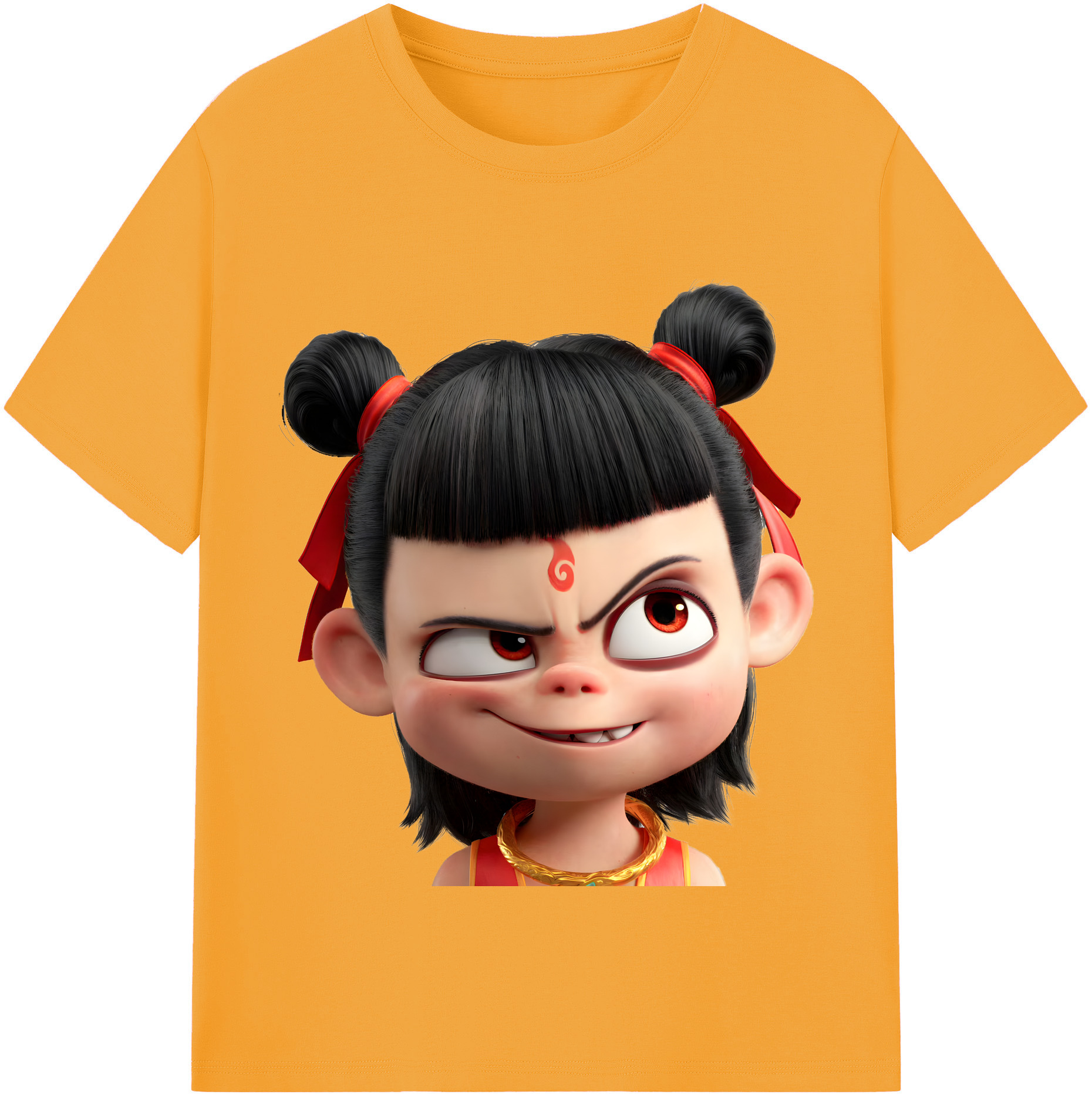 （画像用） Ne Zha 2 ナタ 魔童の大暴れ 綿100％半袖Tシャツ（フロントプリント）