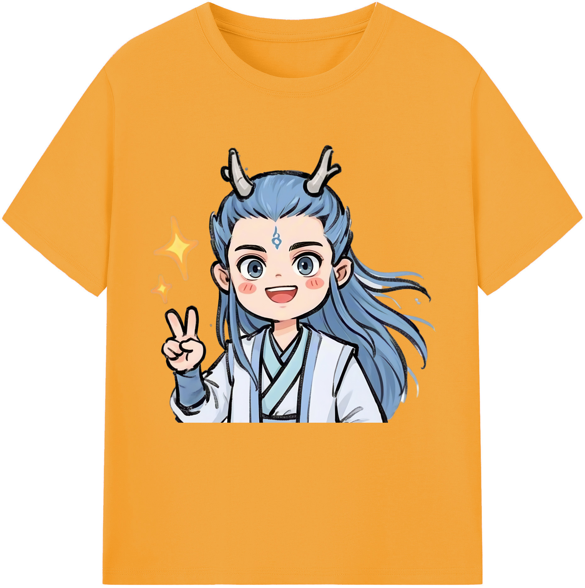 （画像用） Ne Zha 2 ナタ 魔童の大暴れ 綿100％半袖Tシャツ（フロントプリント）