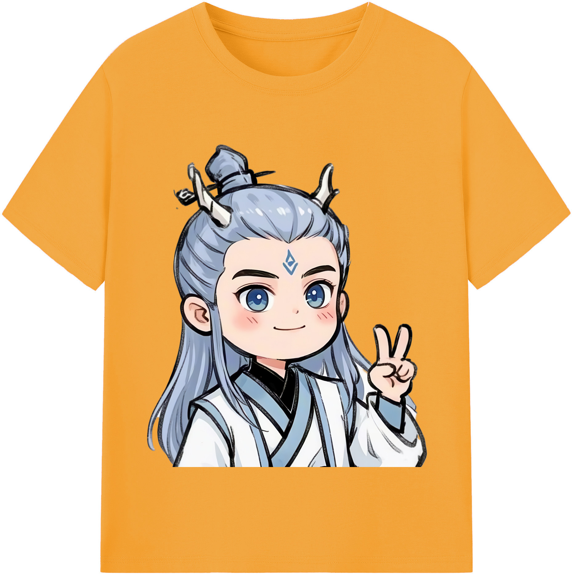 （画像用） Ne Zha 2 ナタ 魔童の大暴れ 綿100％半袖Tシャツ（フロントプリント）