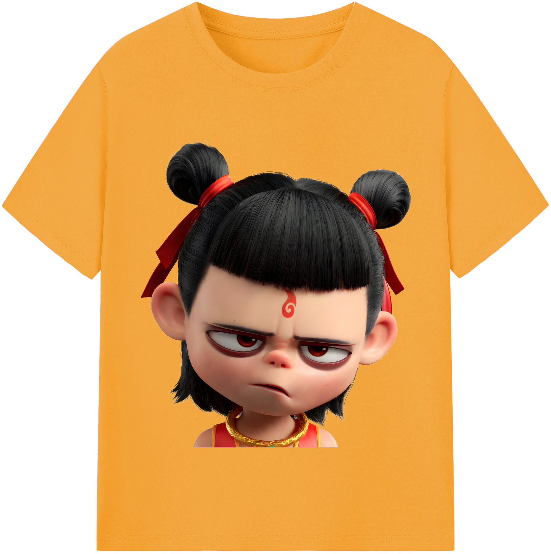 （画像用） Ne Zha 2 ナタ 魔童の大暴れ 綿100％半袖Tシャツ（フロントプリント）