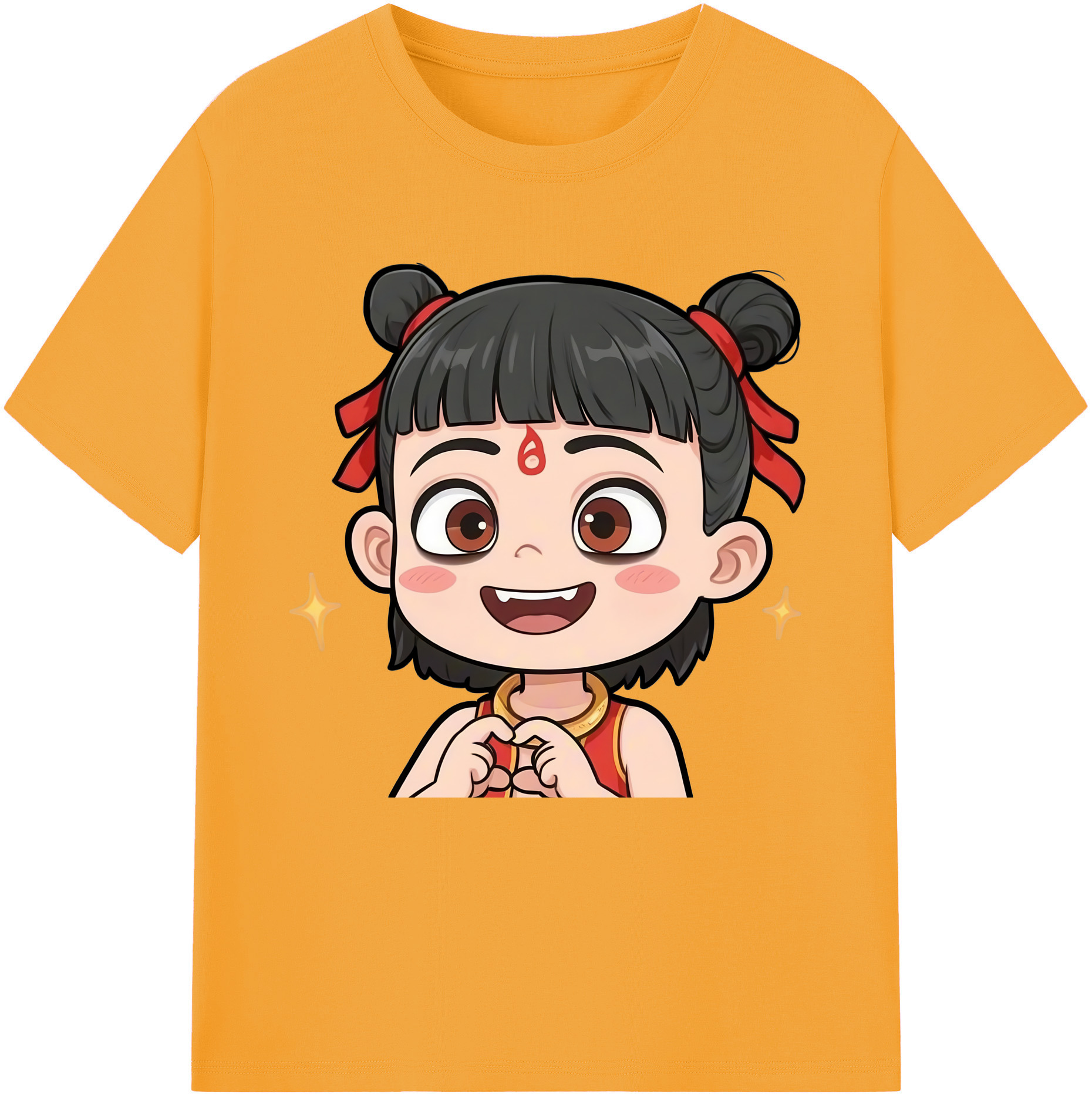 （画像用） Ne Zha 2 ナタ 魔童の大暴れ 綿100％半袖Tシャツ（フロントプリント）