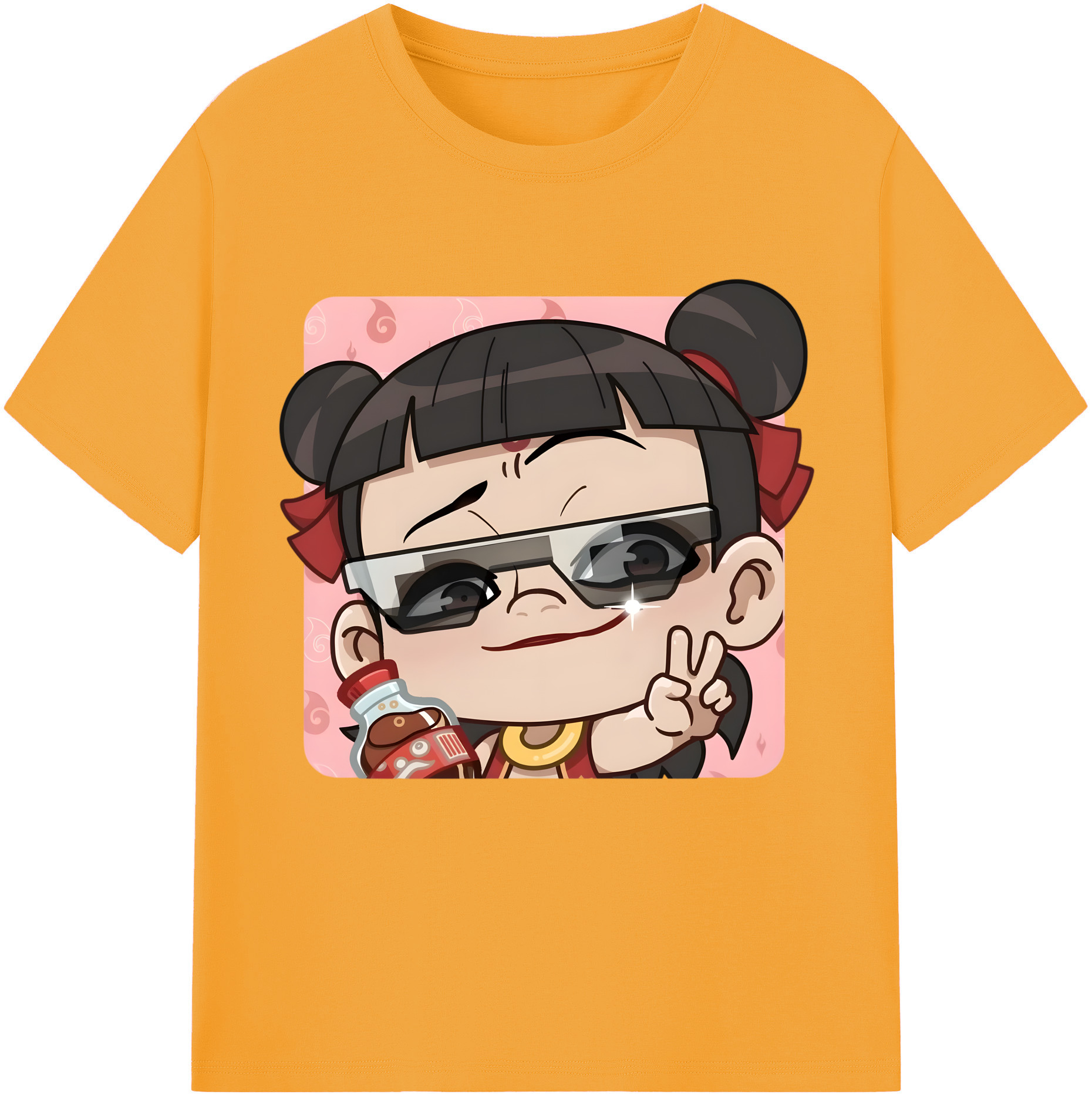 （画像用） Ne Zha 2 ナタ 魔童の大暴れ 綿100％半袖Tシャツ（フロントプリント）