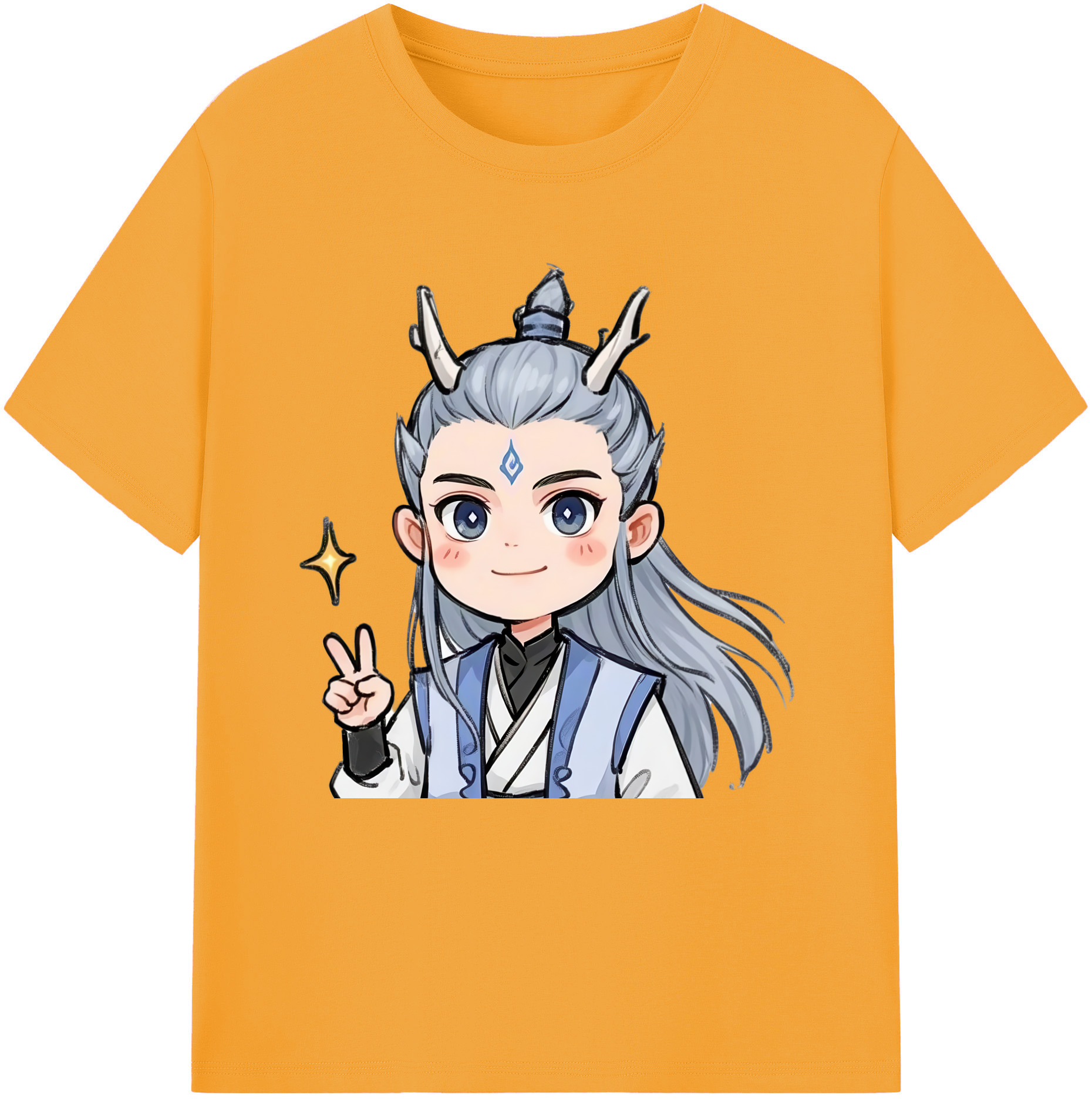 （画像用） Ne Zha 2 ナタ 魔童の大暴れ 綿100％半袖Tシャツ（フロントプリント）